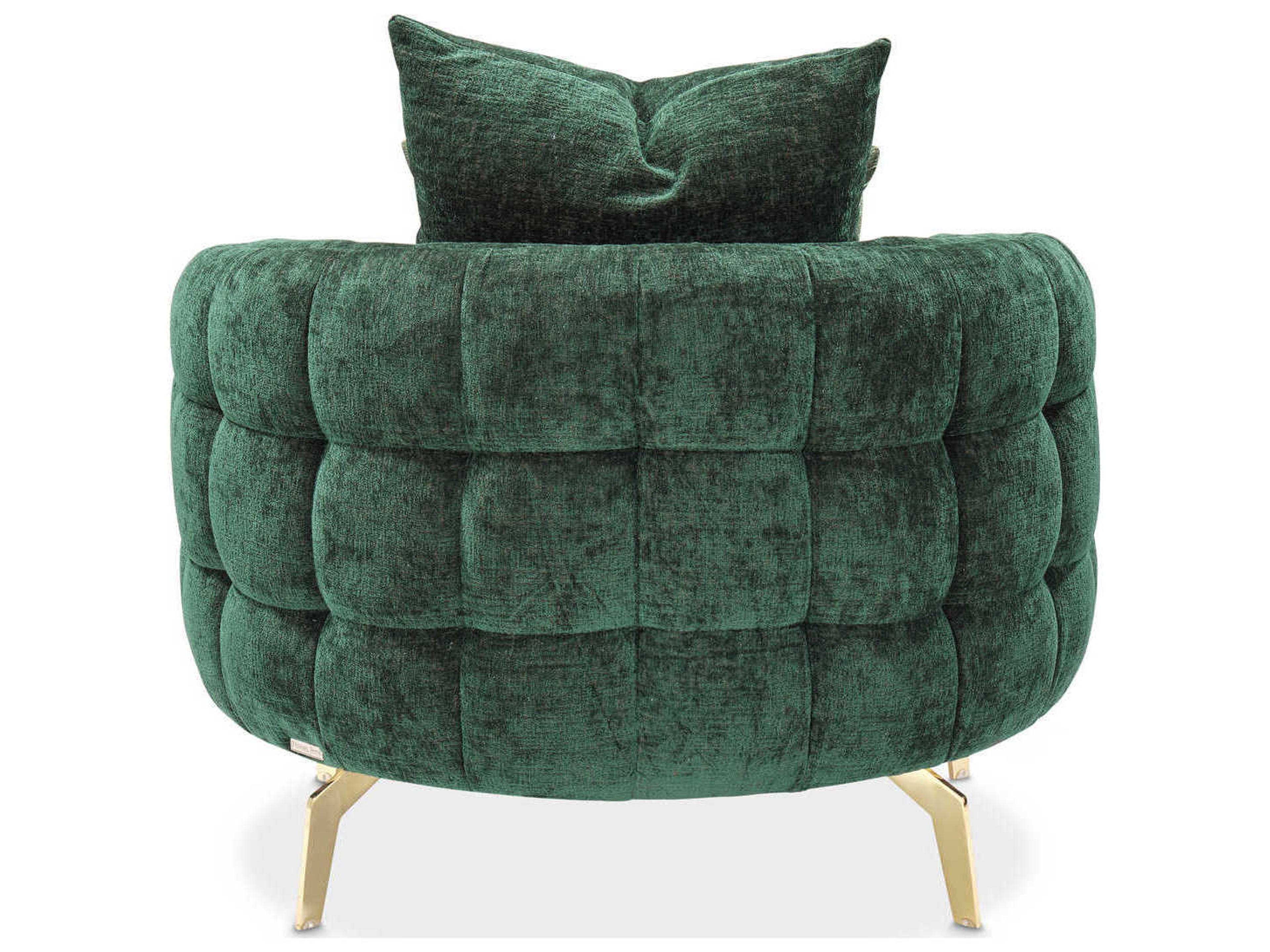 Luxecor Gilded Green Fabric Accent Chair