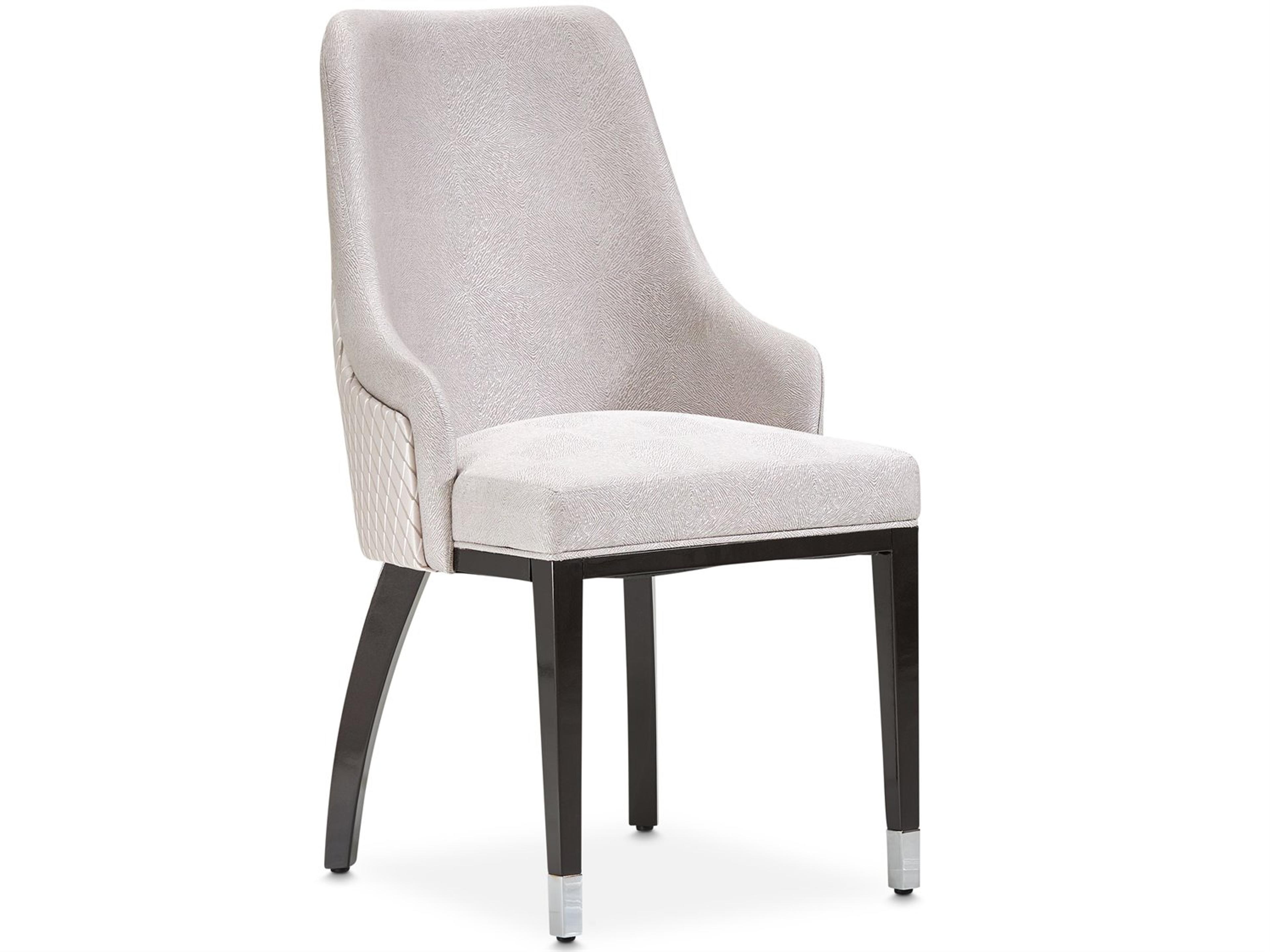 Carmela Beech Wood Gray Upholstered Arm Dining Chair