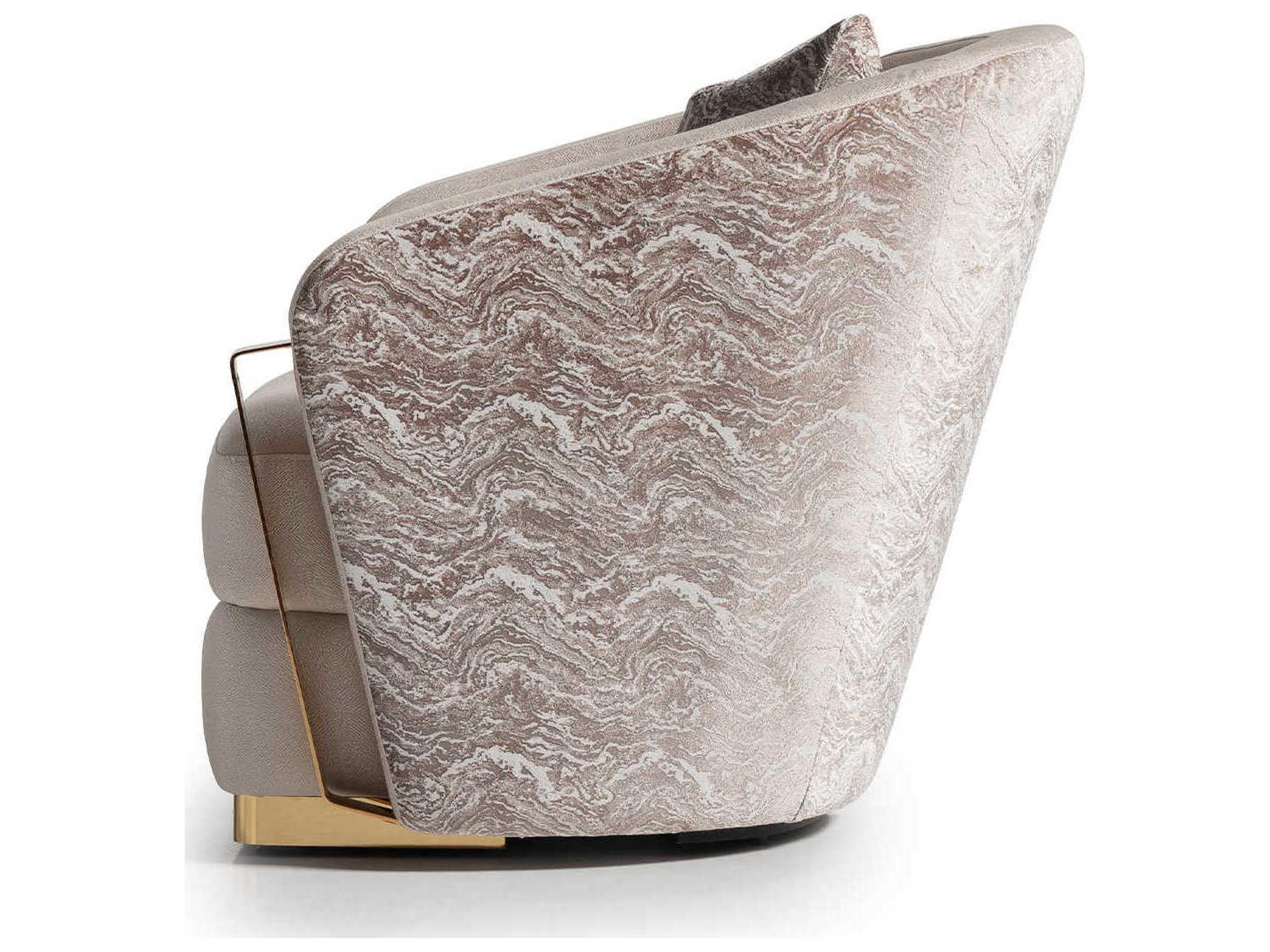 Luxecor Gilded Beige Fabric Accent Chair