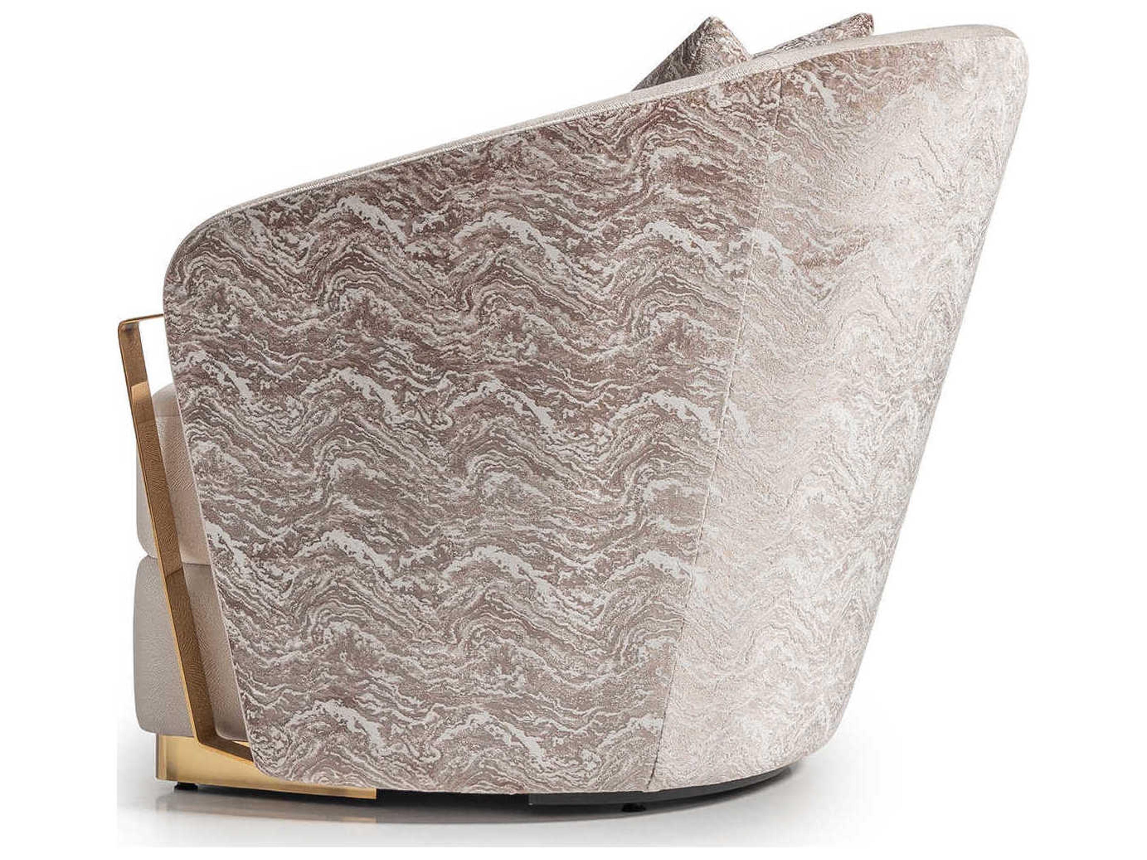 Luxecor Gilded Beige Fabric Accent Chair