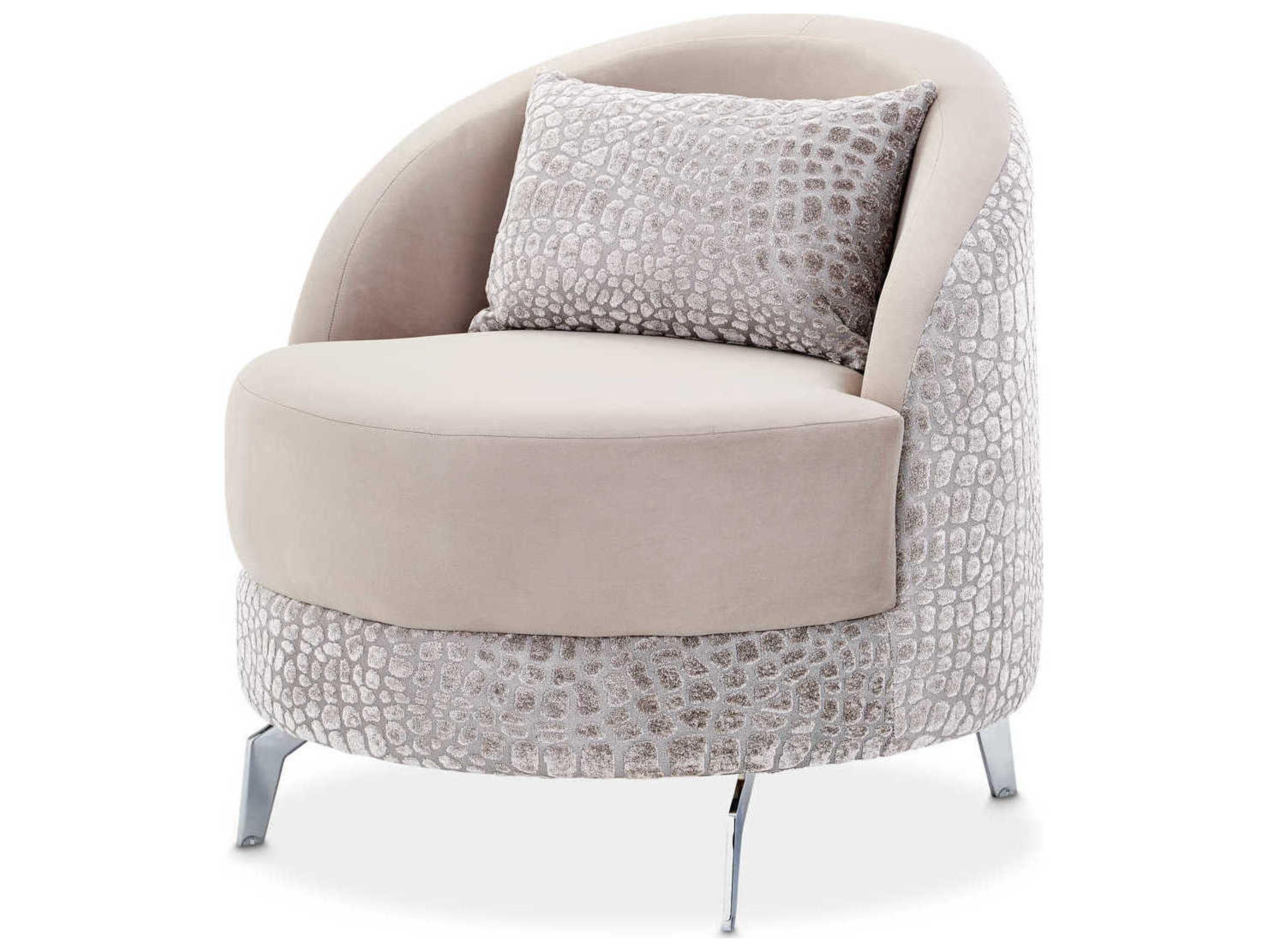 Gilded Beige Velvet Accent Chair