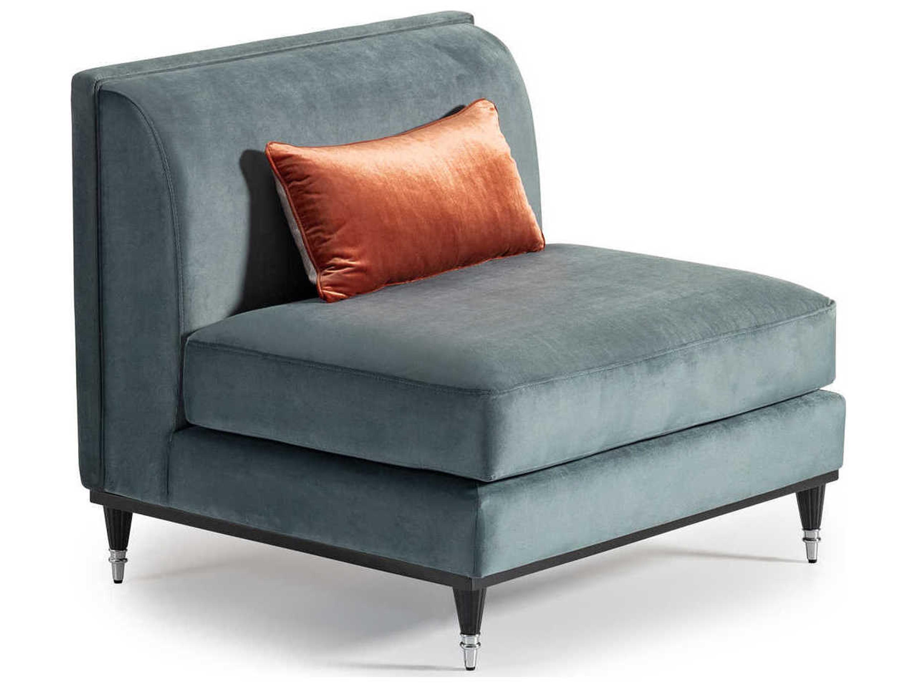 La Francaise Upholstered Azure Velvet Slipper Chair