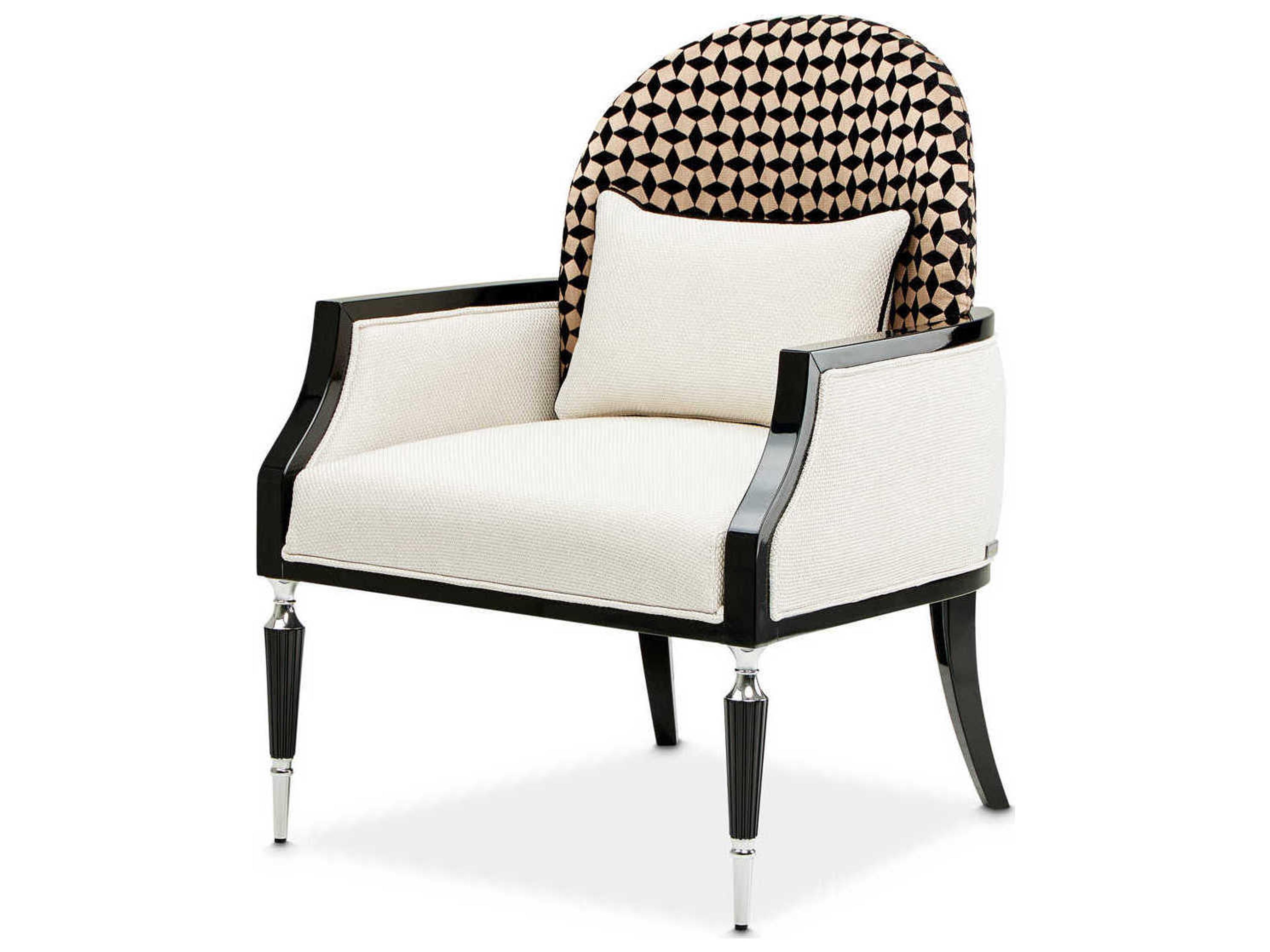 Luxecor Gilded White Fabric Accent Chair
