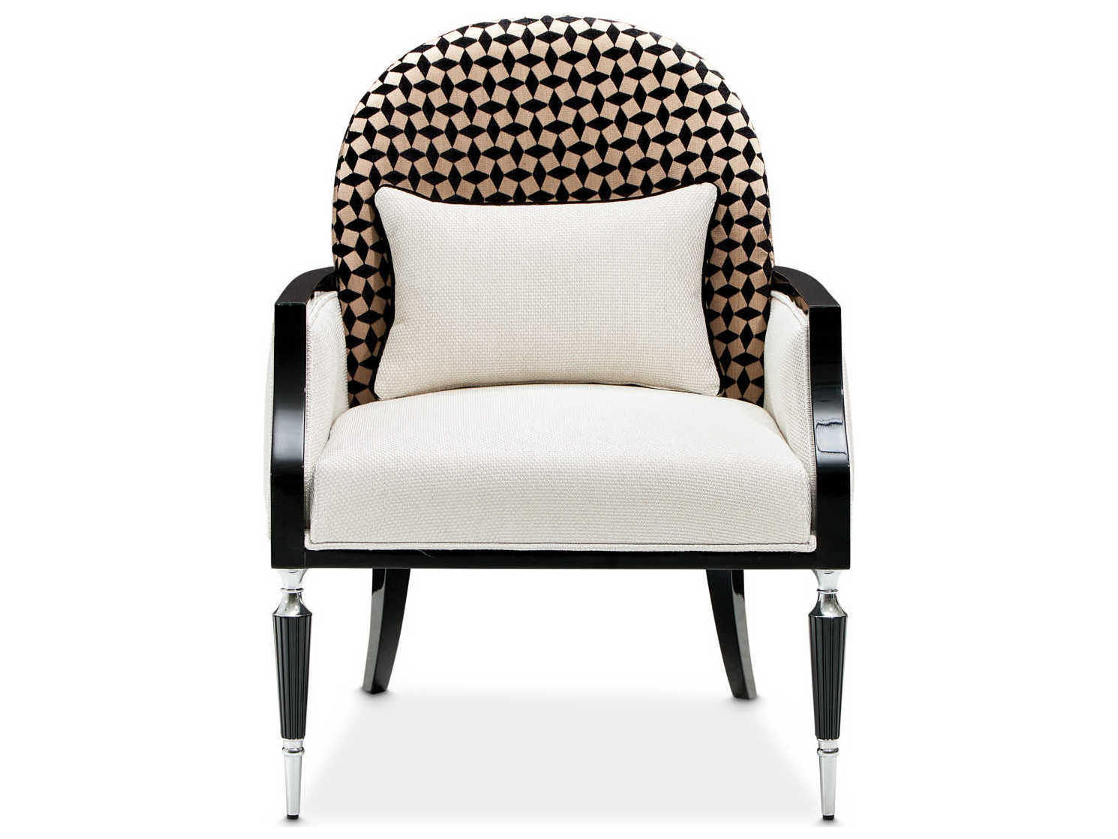 Luxecor Gilded White Fabric Accent Chair