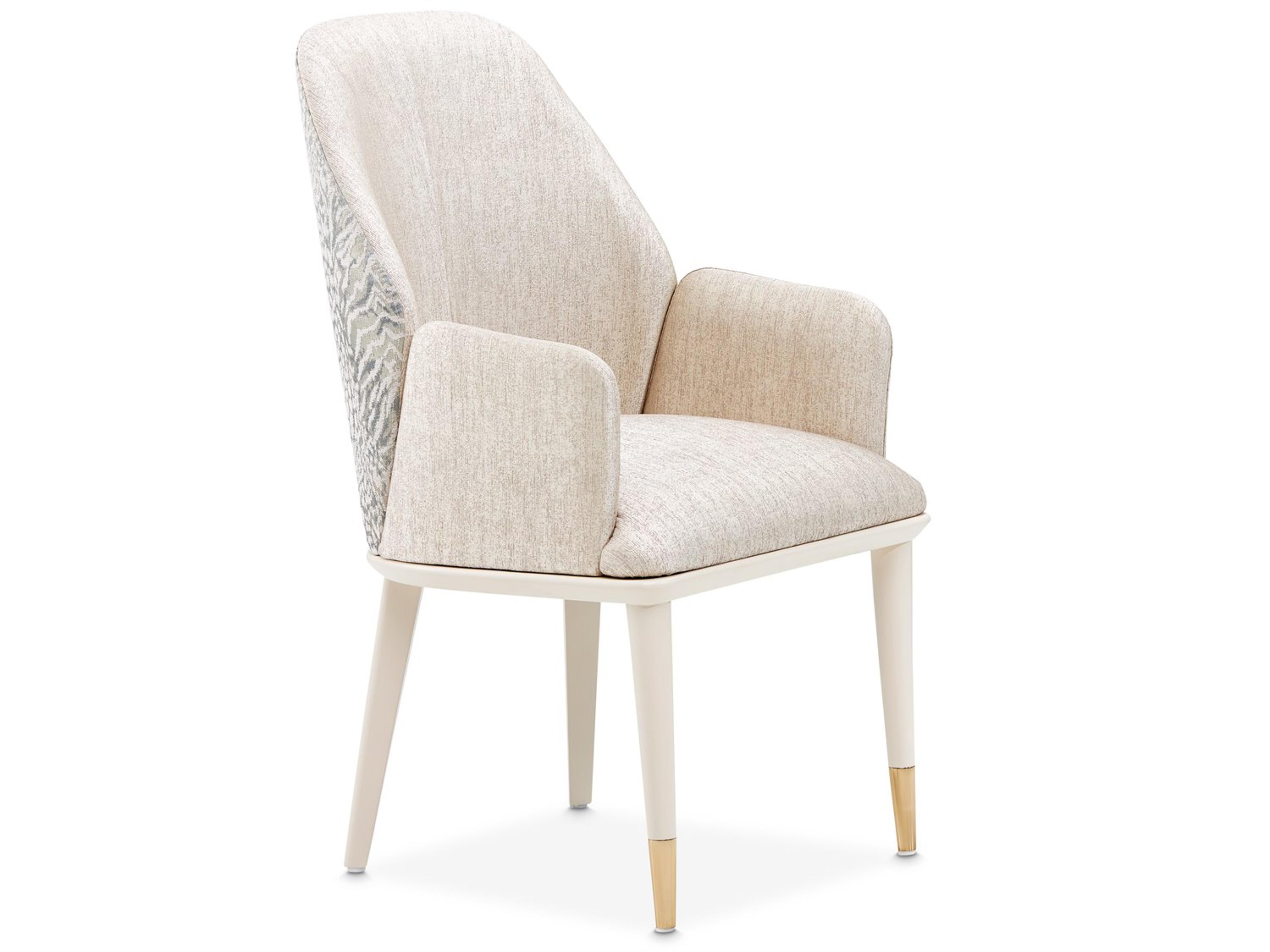 Lisbon Beech Wood Beige Upholstered Arm Dining Chair