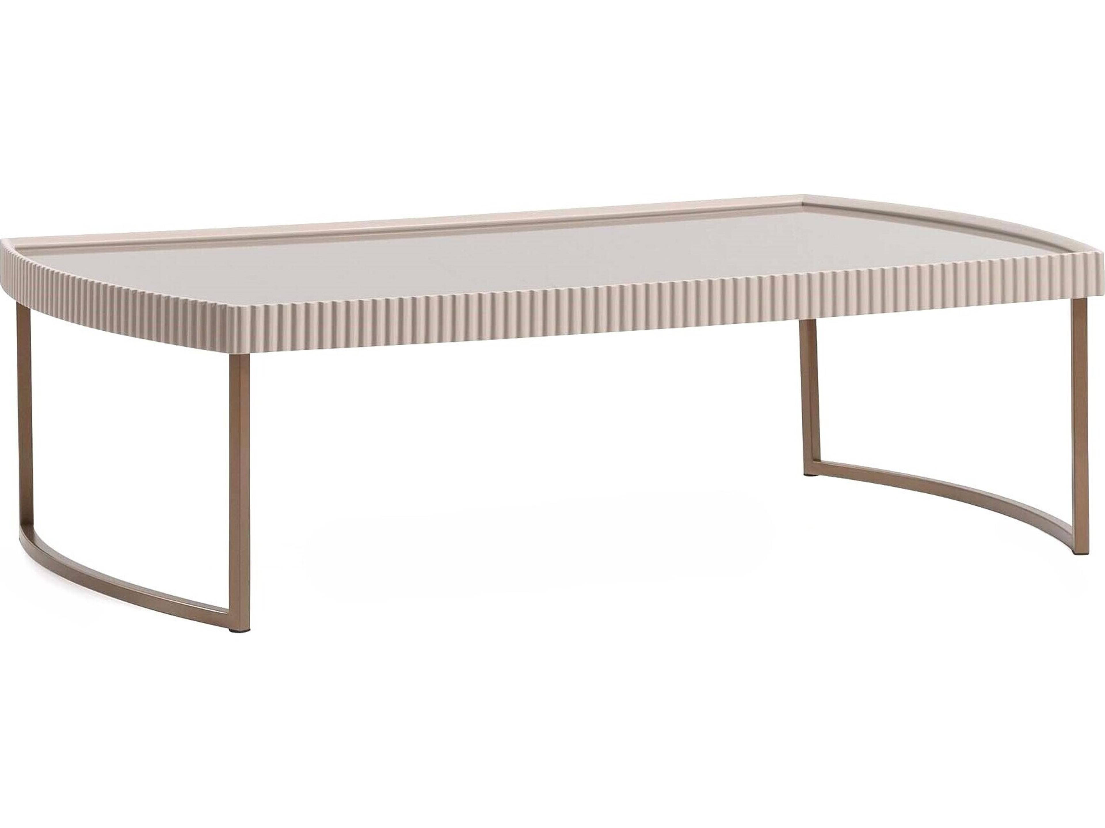 Lisbon Rectangular Glass Silky Cream Coffee Table