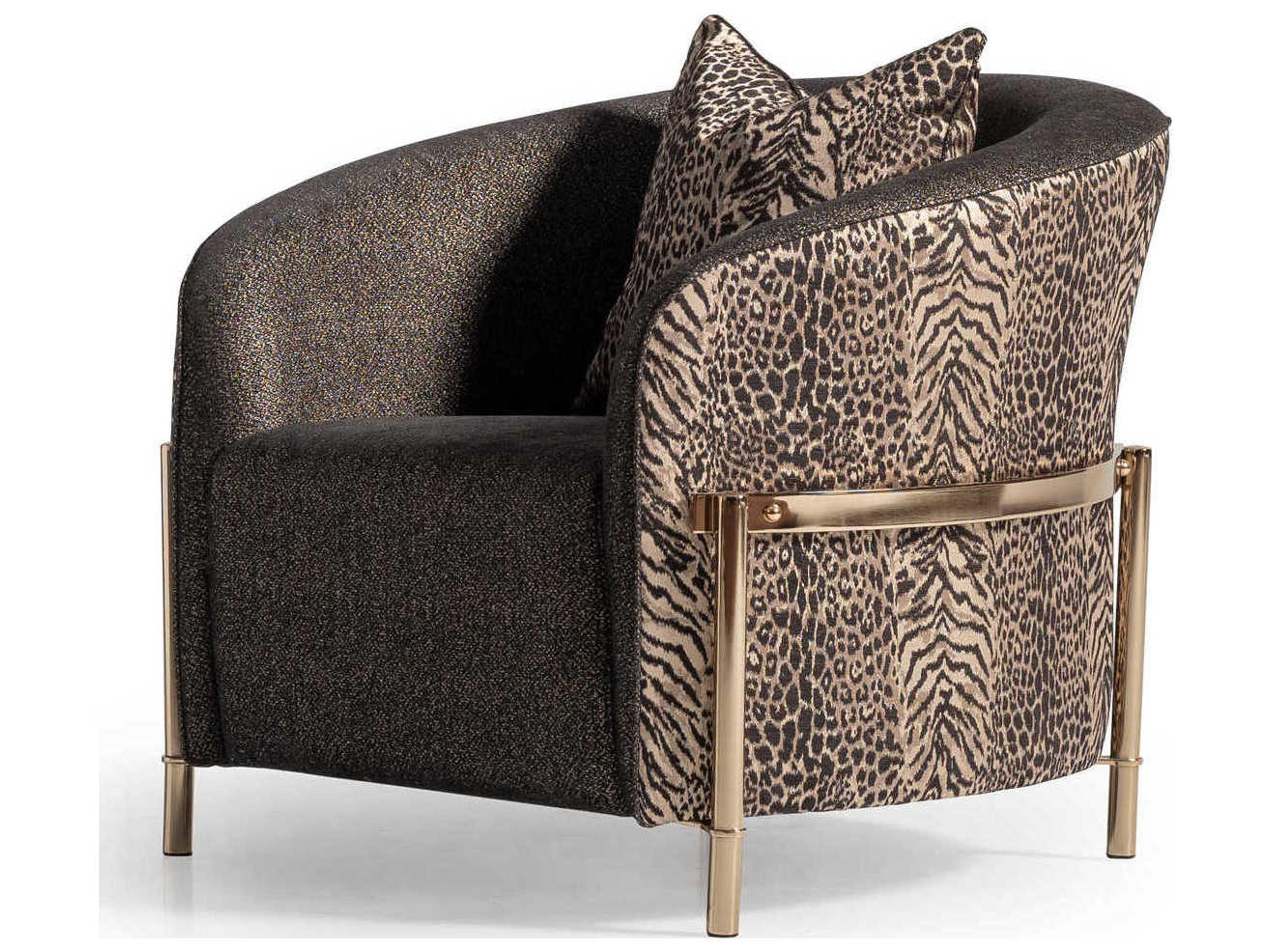 Luxecor Gilded Brown Fabric Accent Chair