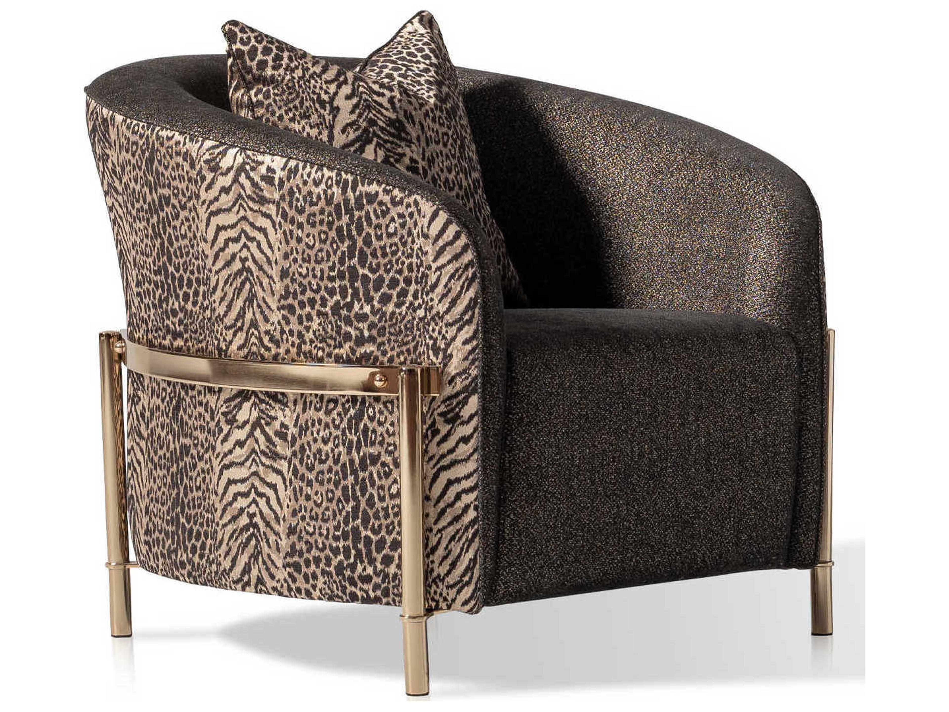 Luxecor Gilded Brown Fabric Accent Chair