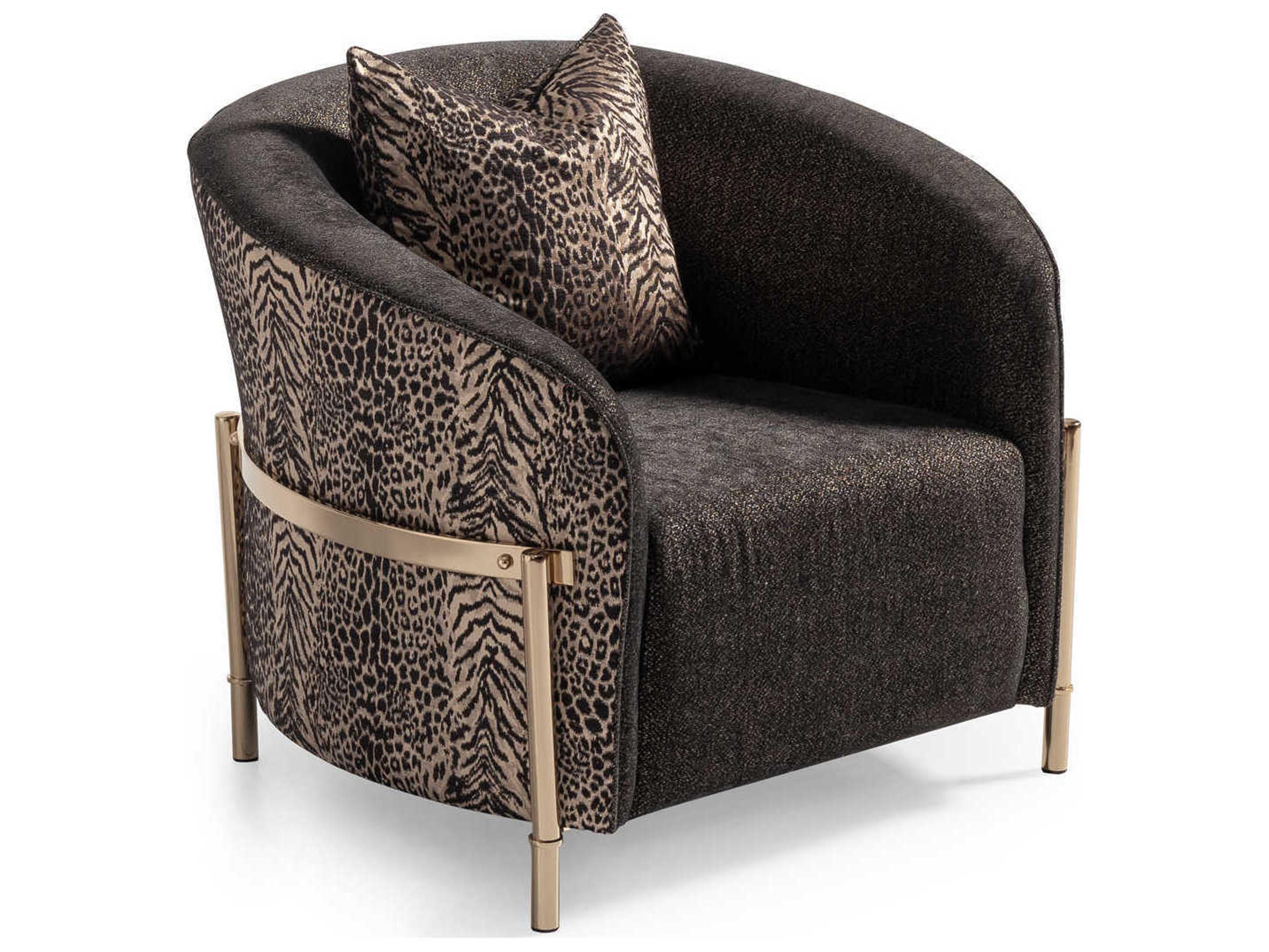 Luxecor Gilded Brown Fabric Accent Chair