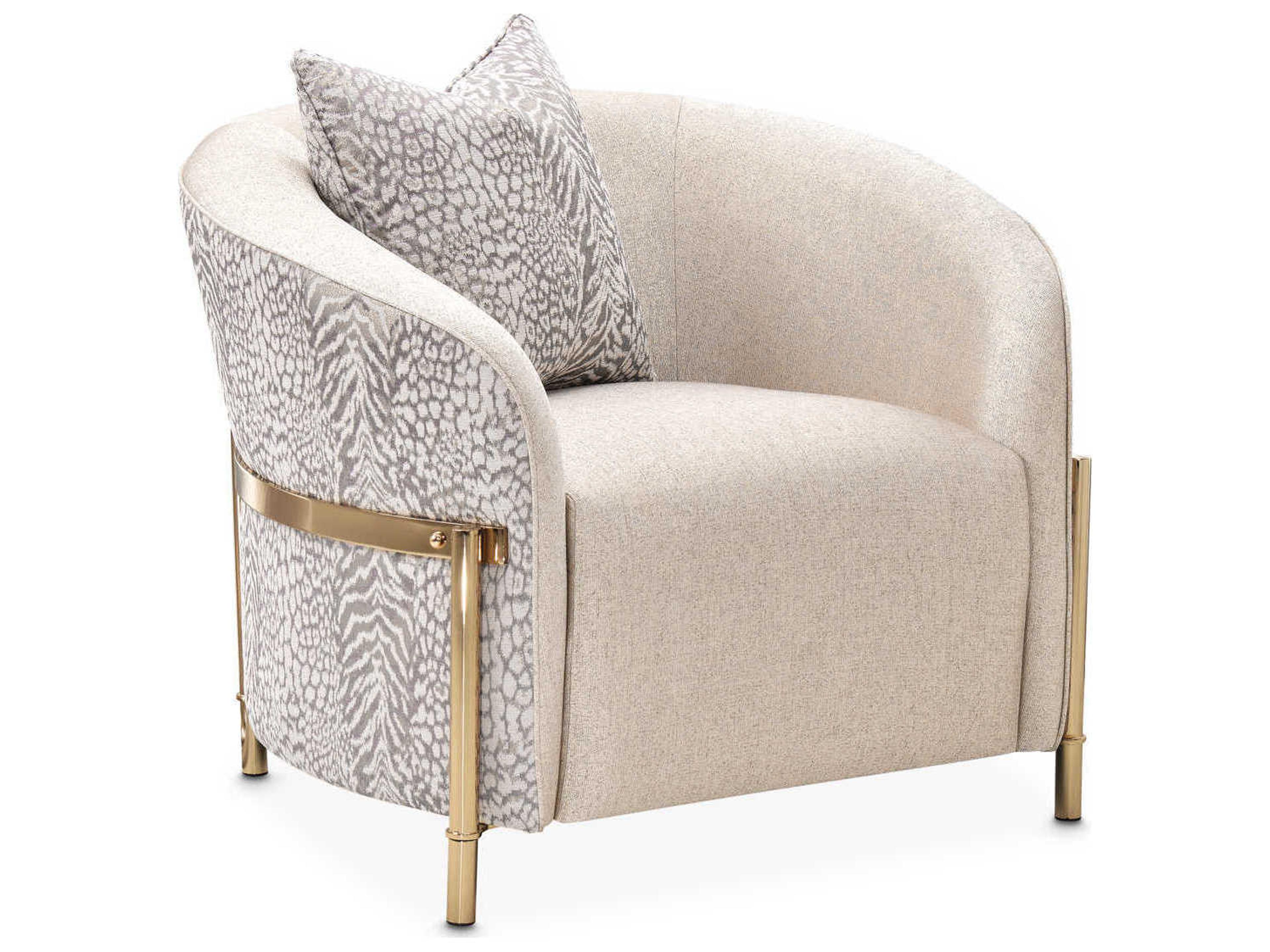 Luxecor Gilded Beige Fabric Accent Chair