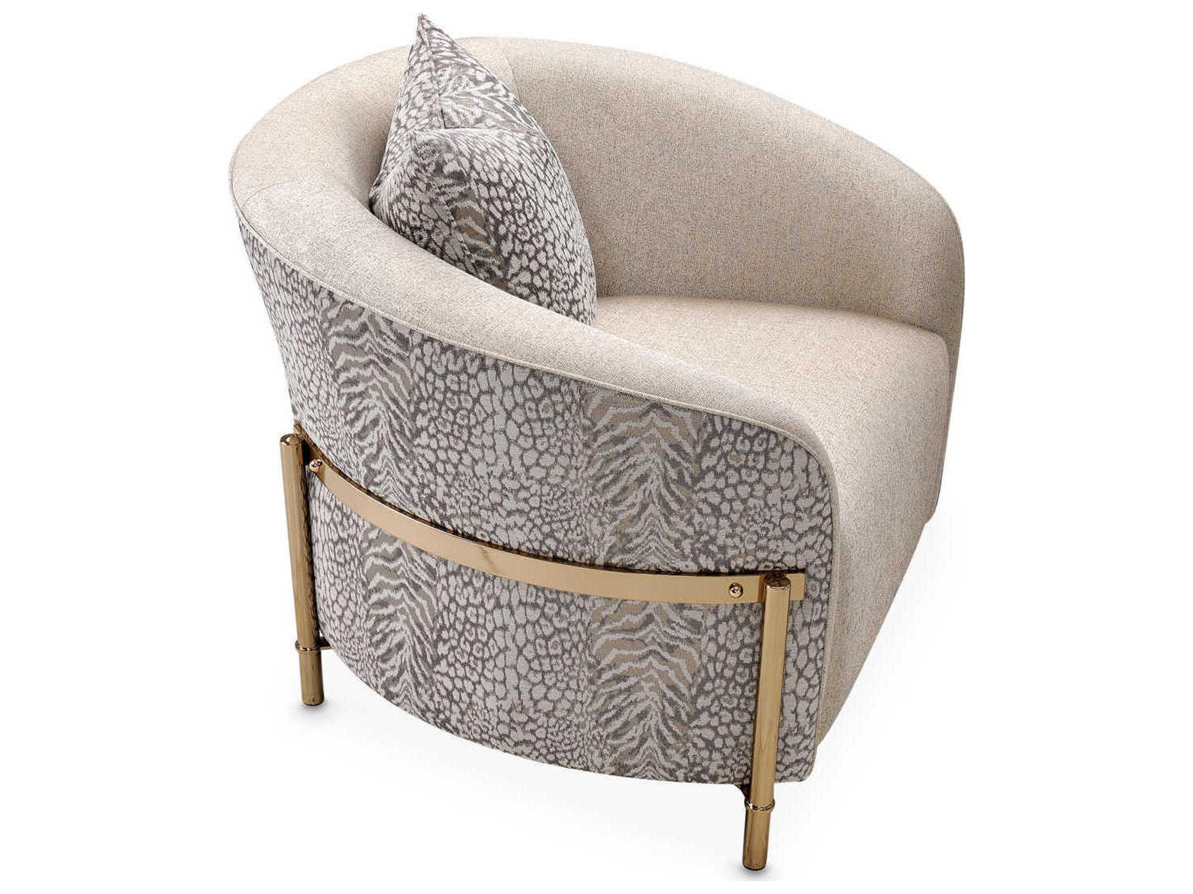 Luxecor Gilded Beige Fabric Accent Chair