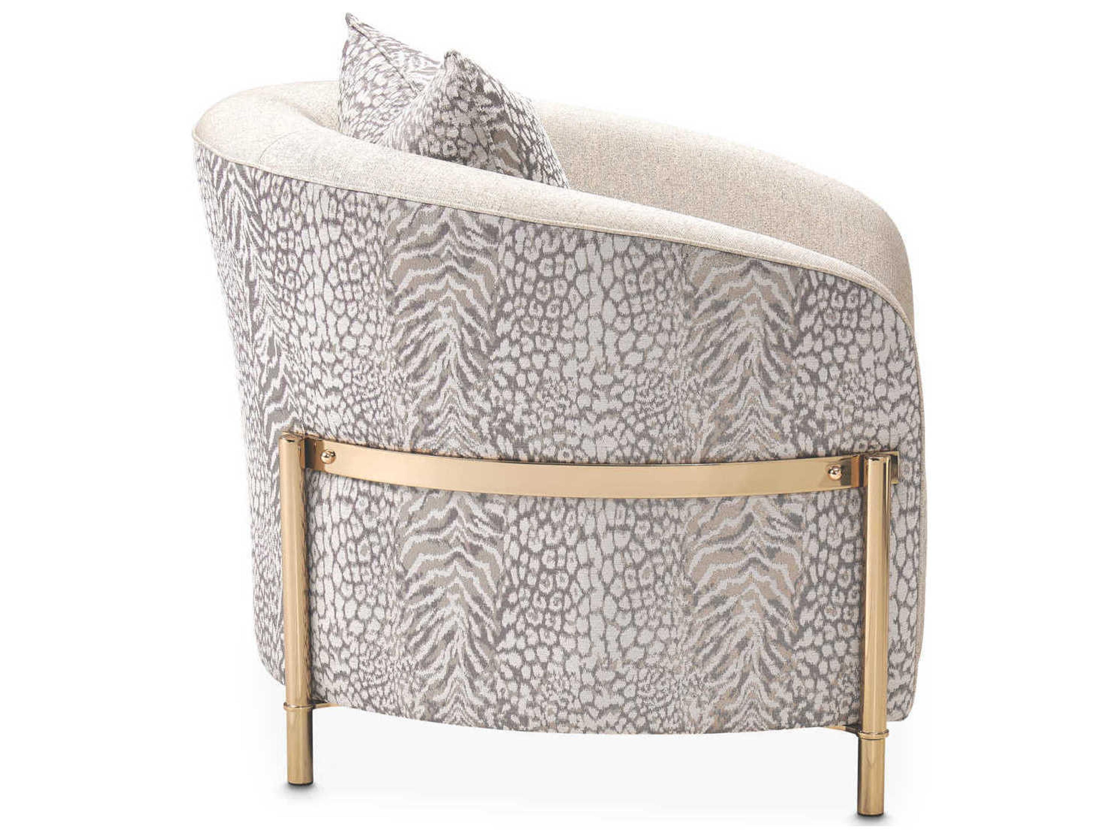 Luxecor Gilded Beige Fabric Accent Chair