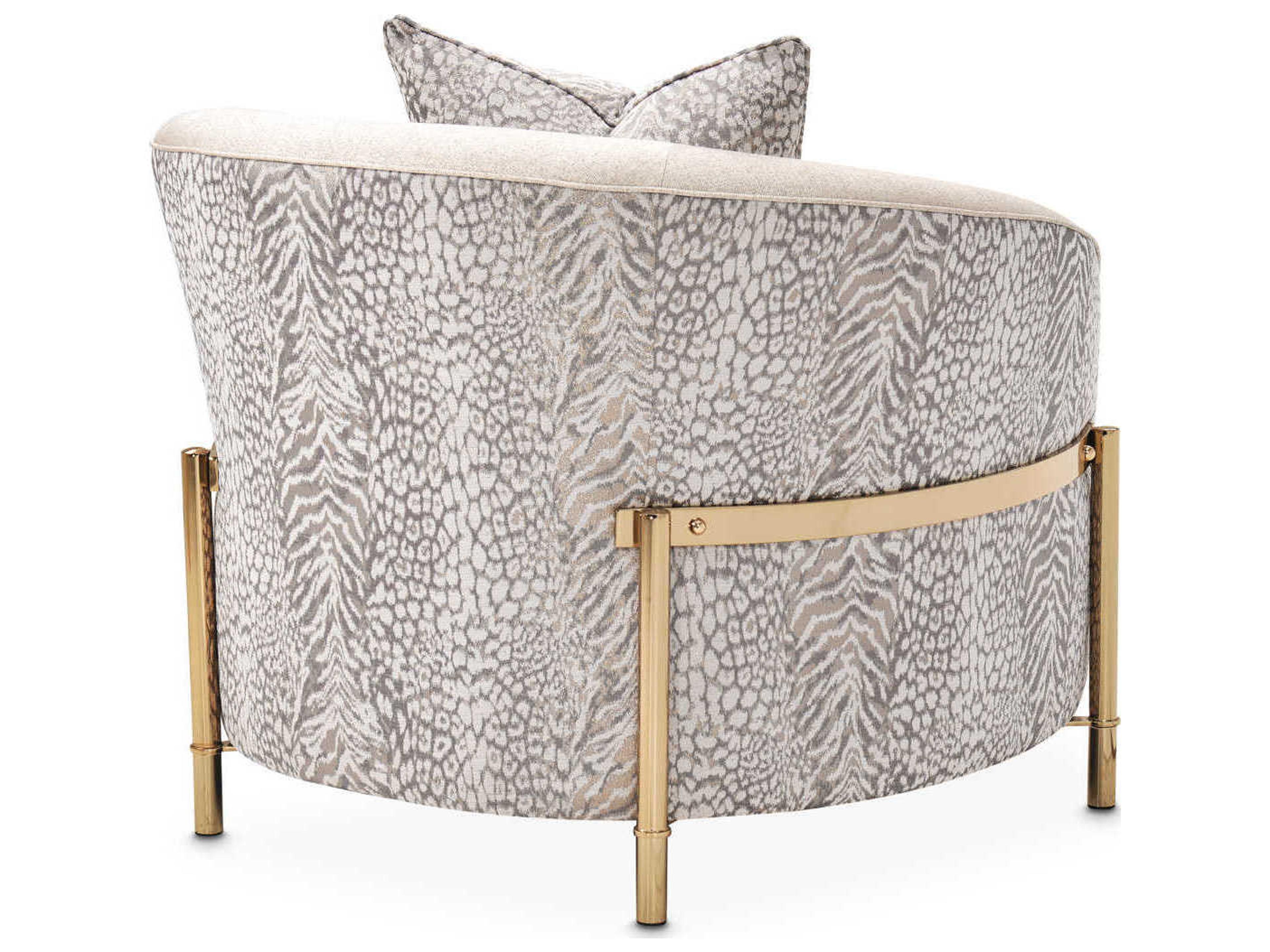 Luxecor Gilded Beige Fabric Accent Chair