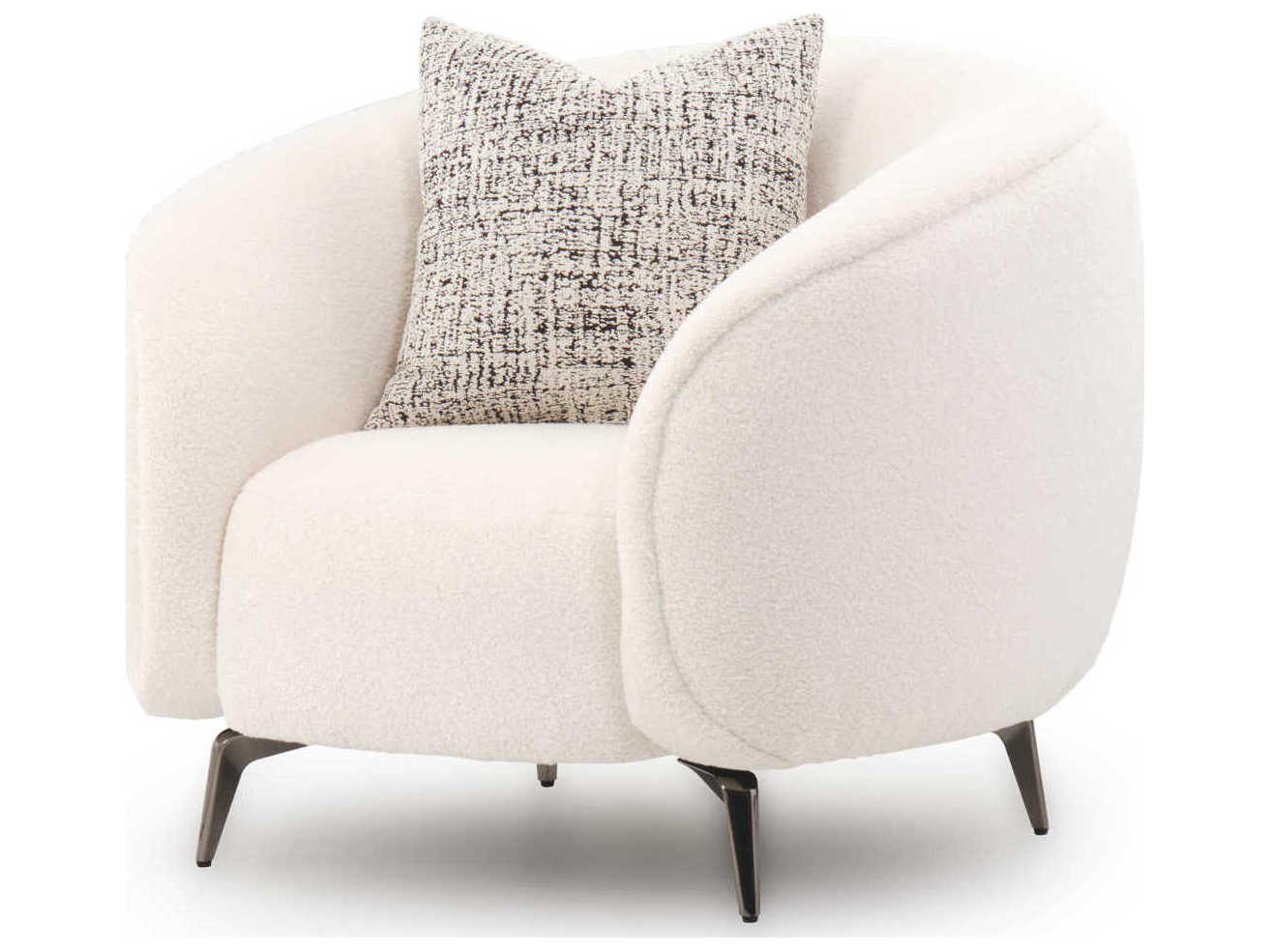 Gilded White Fabric Accent Chair