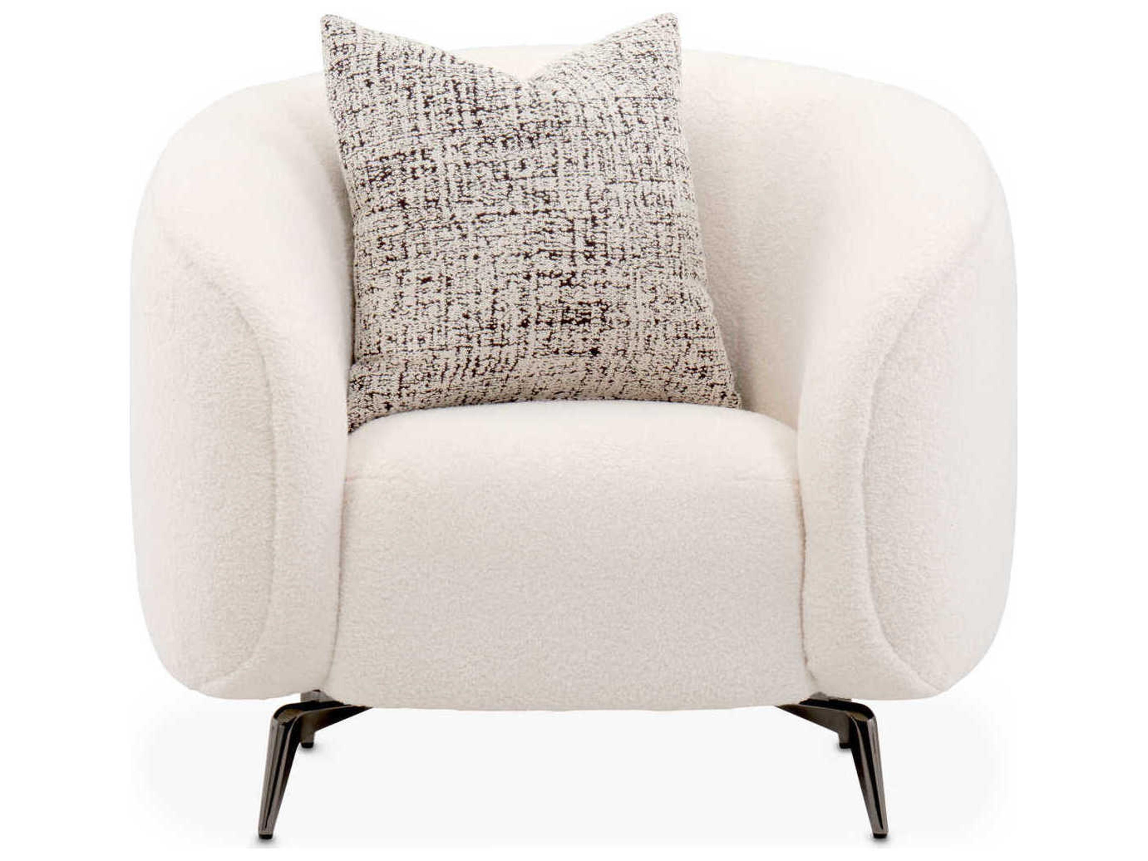 Luxecor Gilded White Fabric Accent Chair