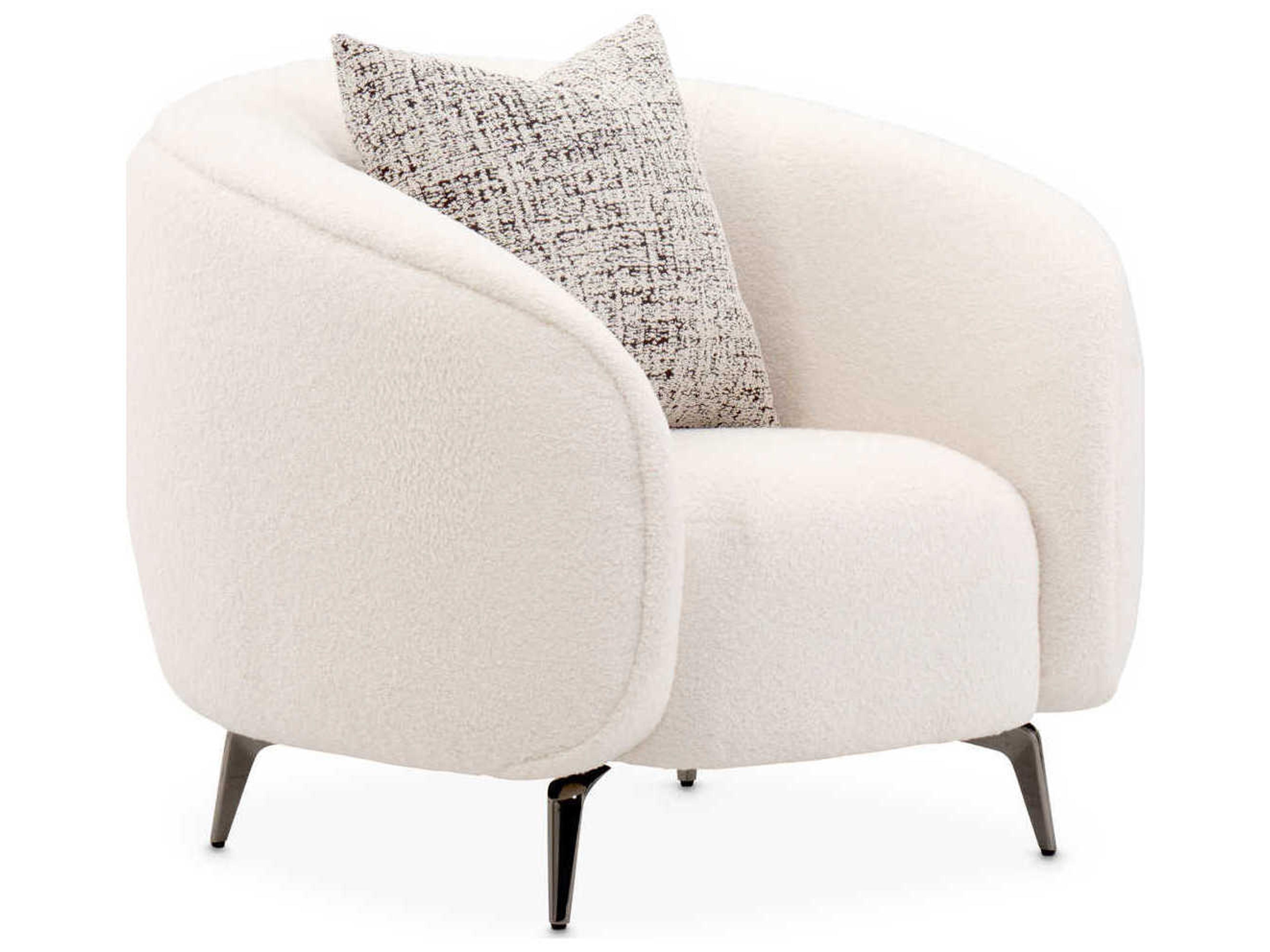 Luxecor Gilded White Fabric Accent Chair