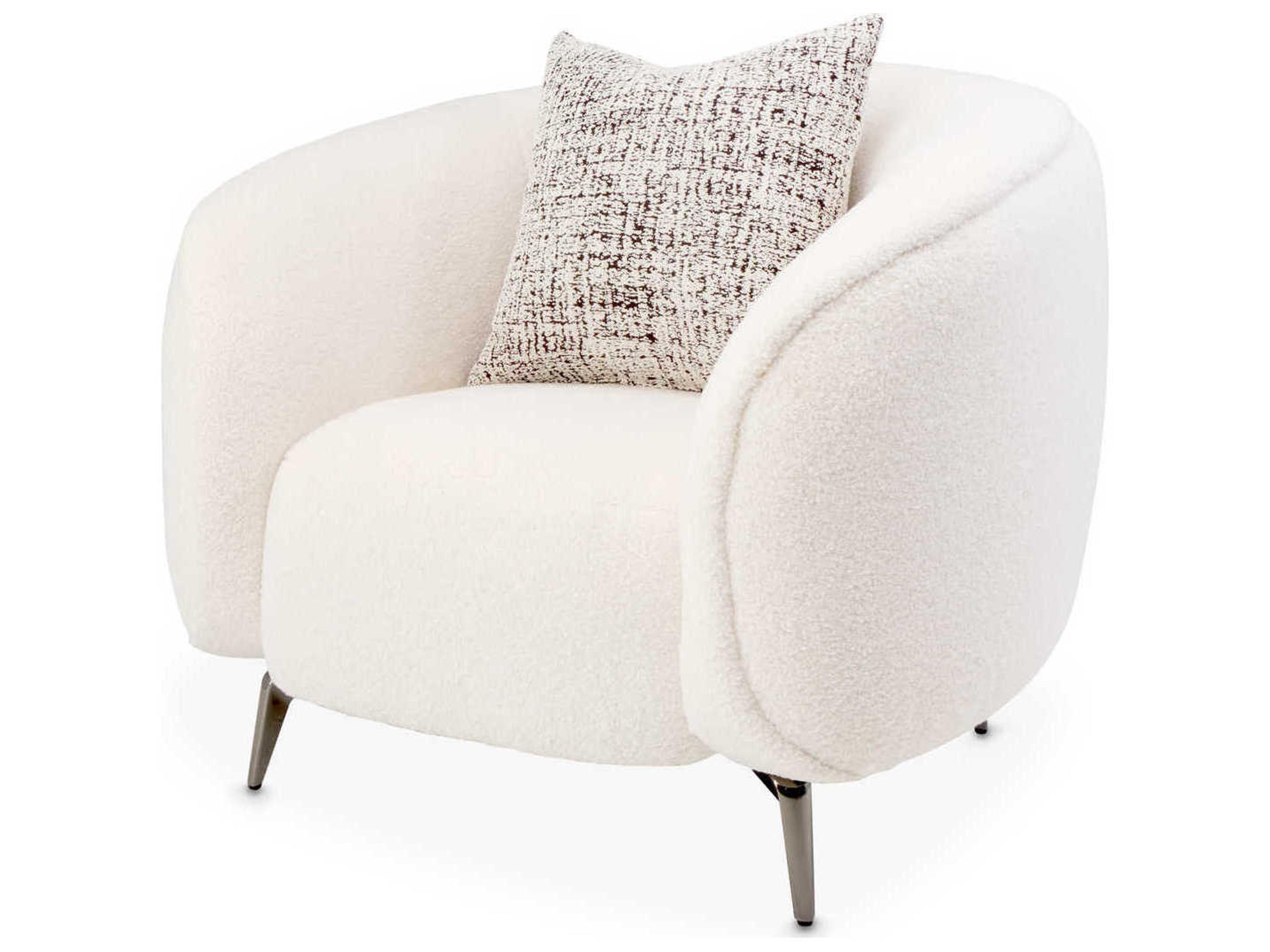 Luxecor Gilded White Fabric Accent Chair