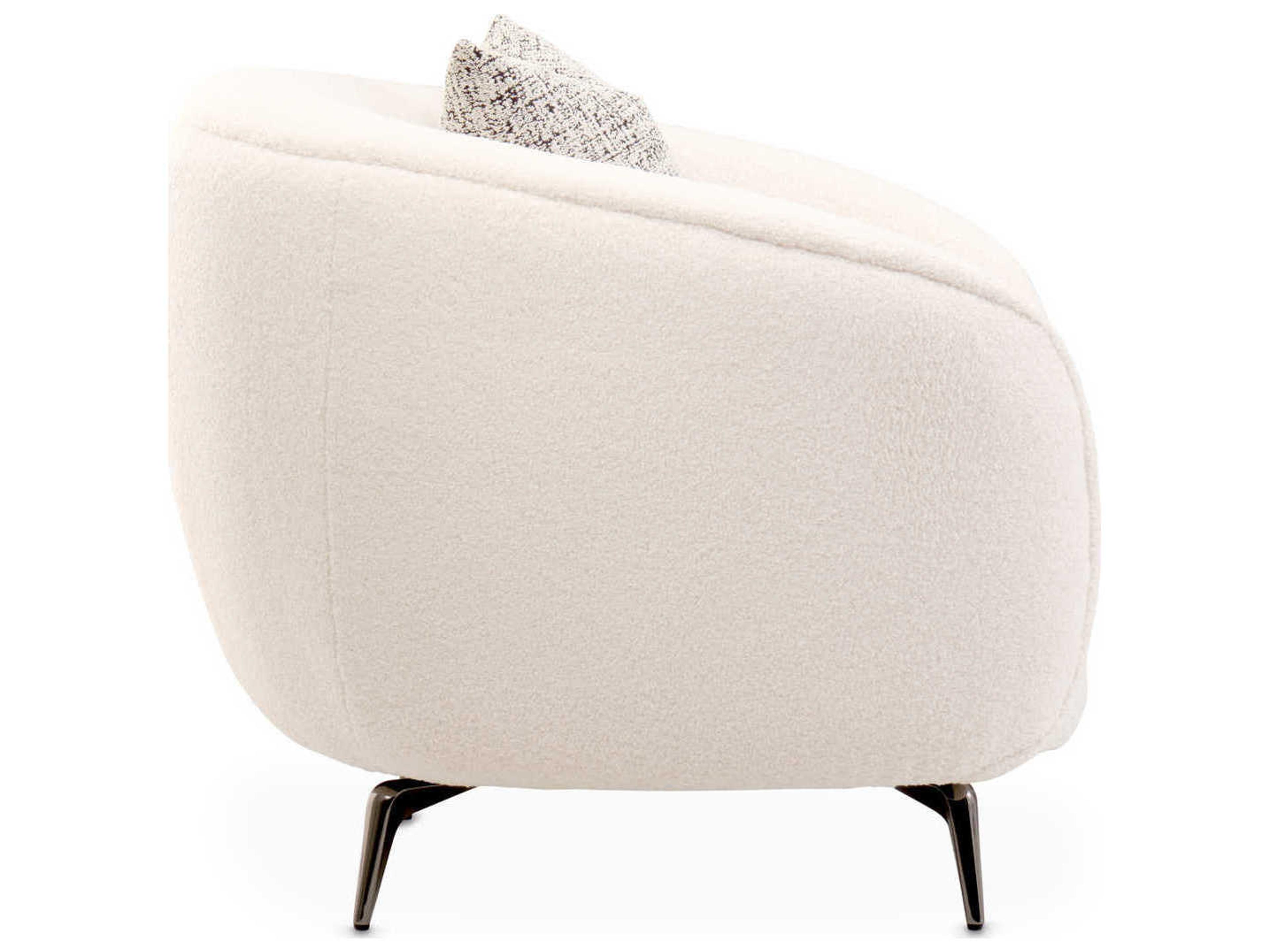 Luxecor Gilded White Fabric Accent Chair