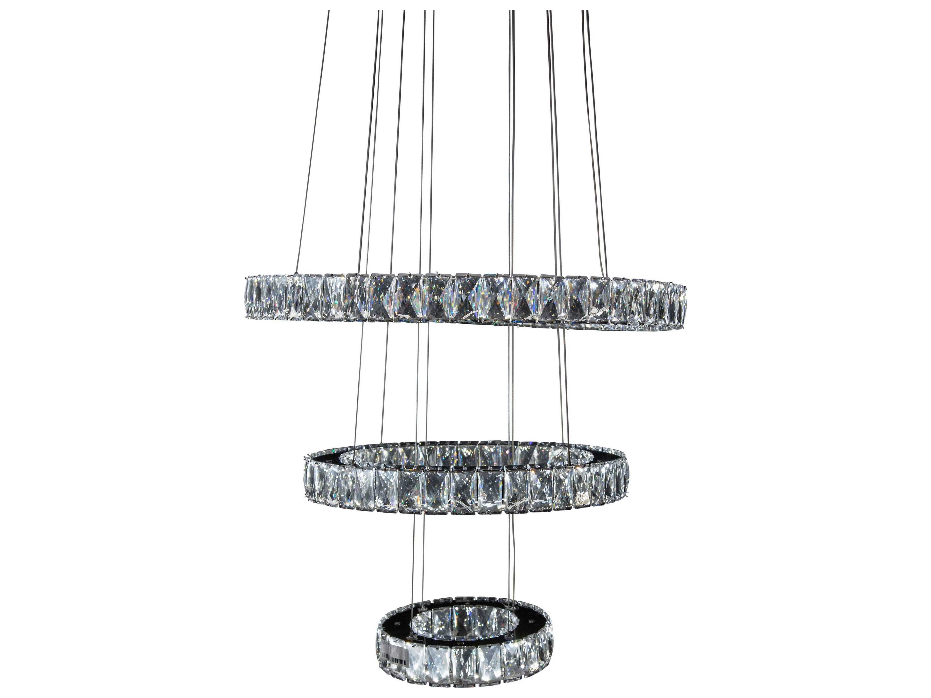 Asteroids Chrome Glass LED Round Pendant