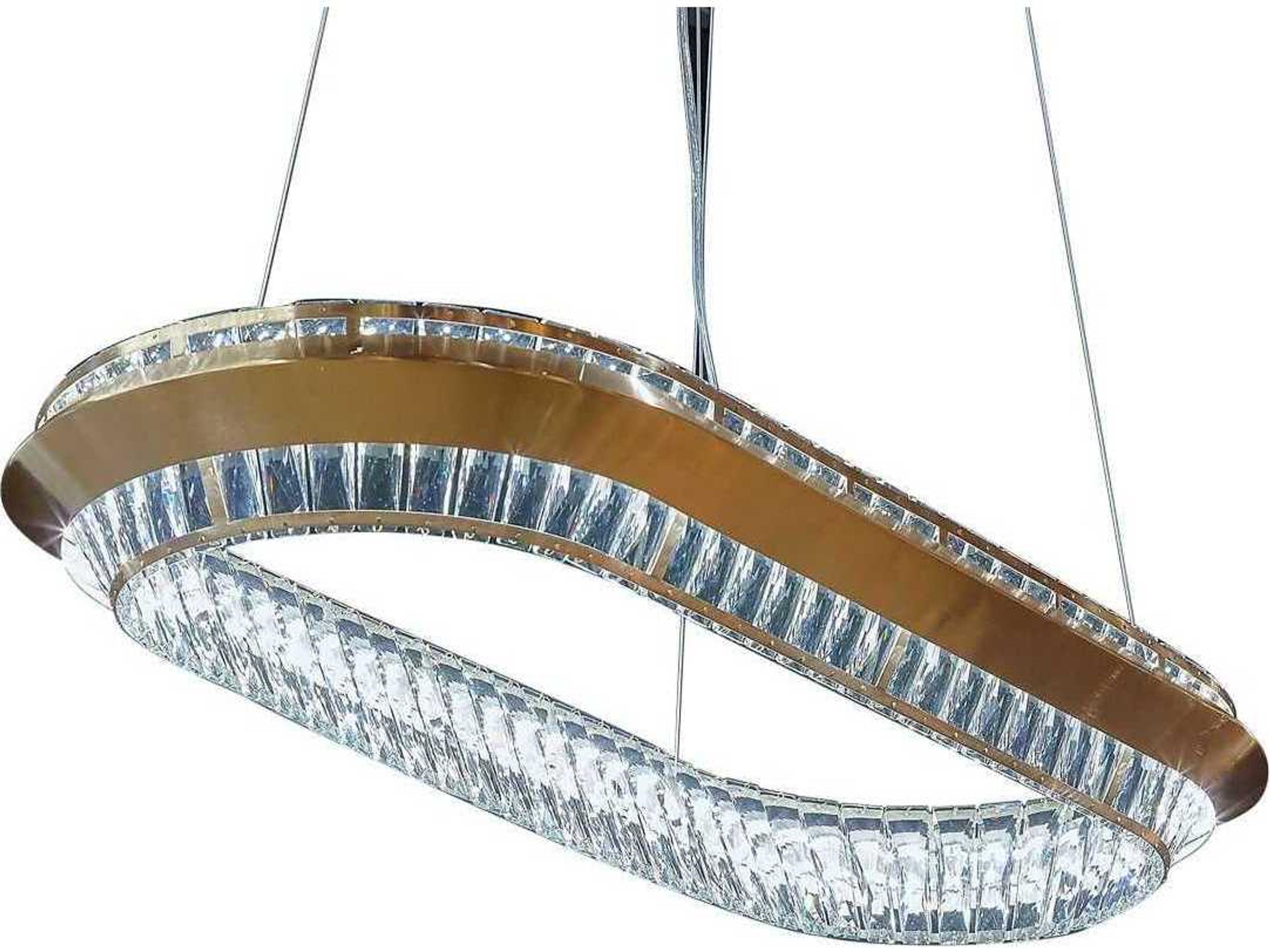 Base Camp Chrome Gold Glass LED Geometric Pendant