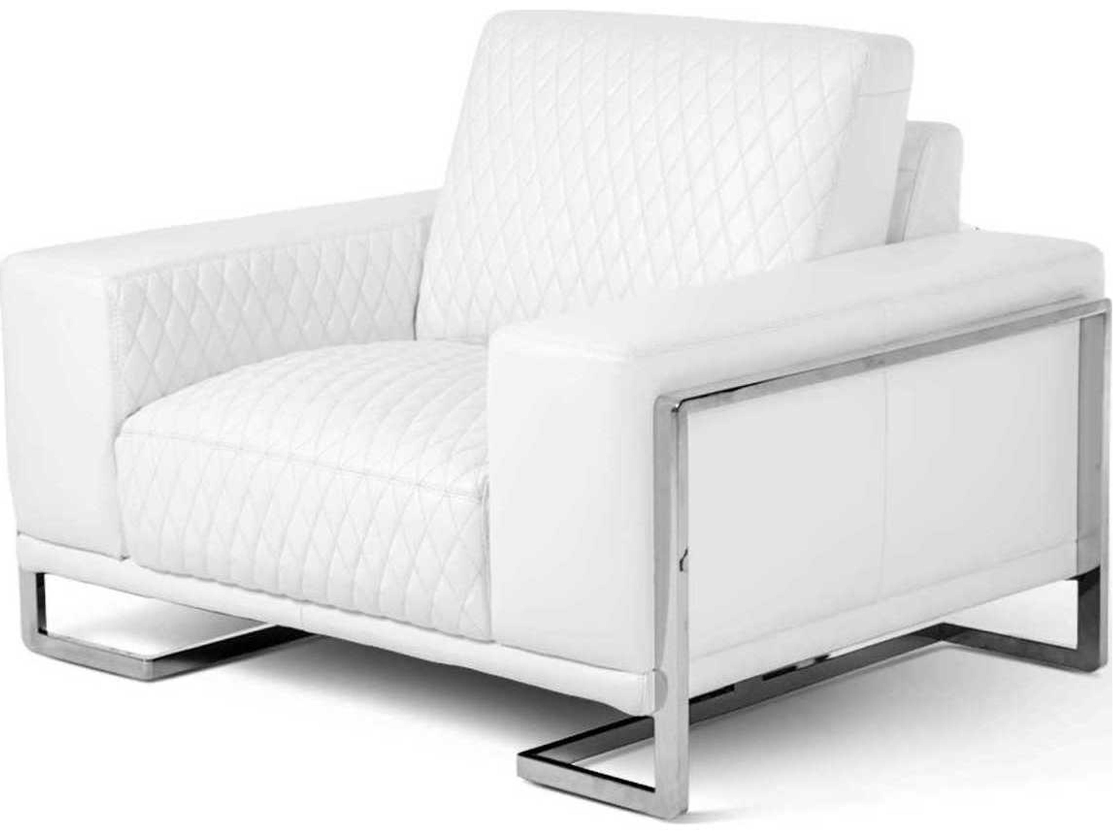 Mia Bella White Leather Chair and a Half