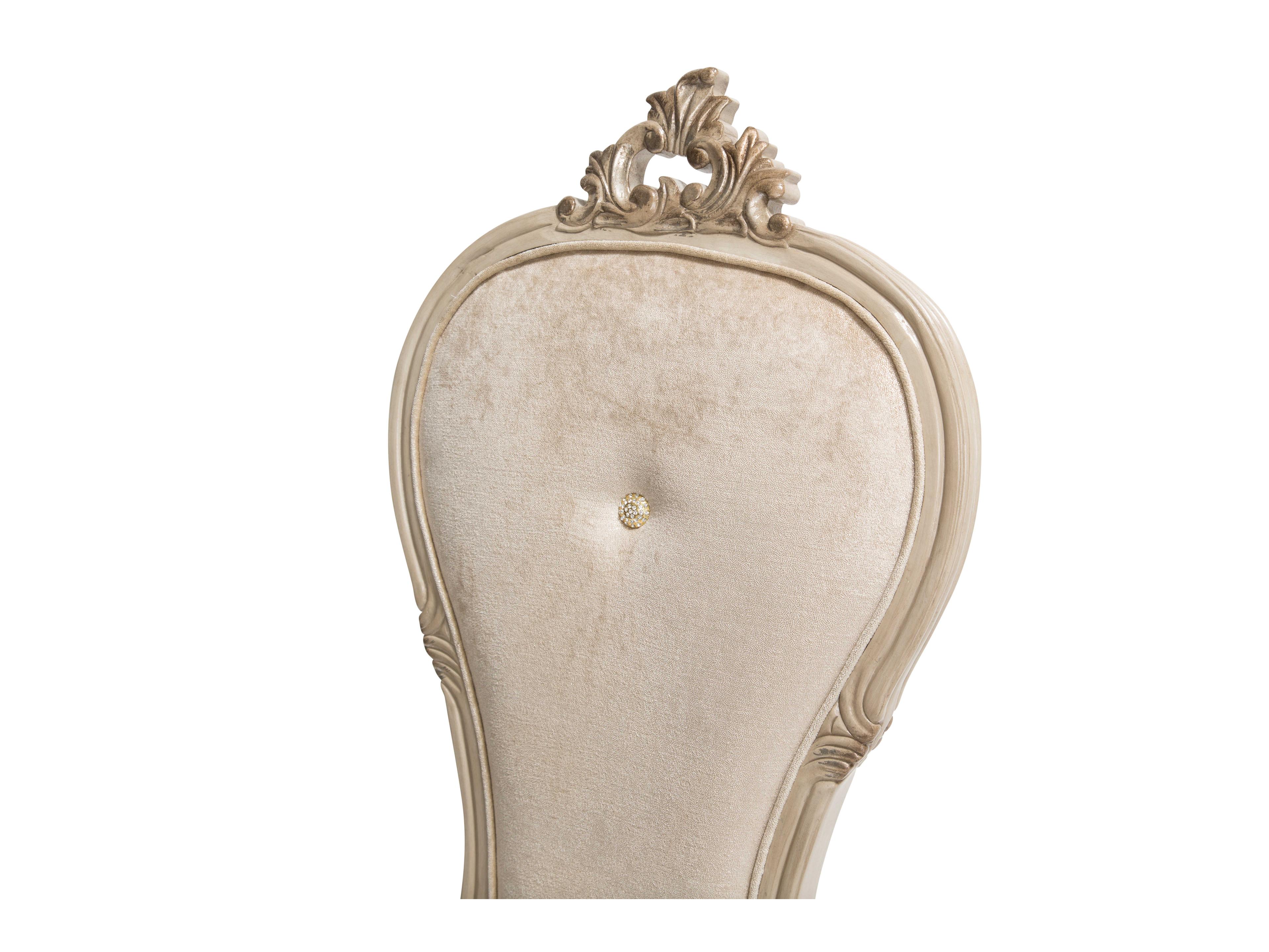 Luxecor Gilded White Upholstered Side Dining Chair