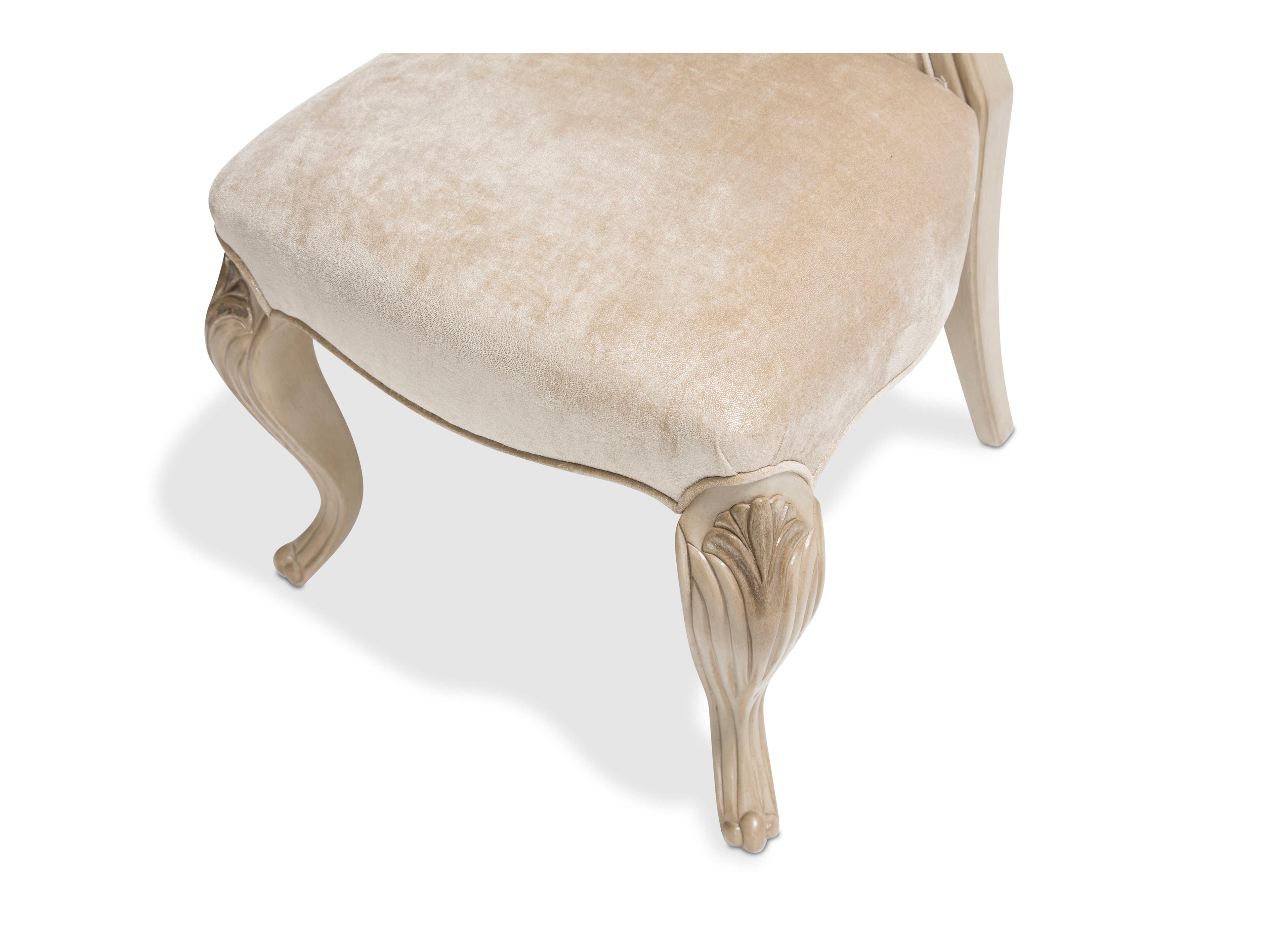 Luxecor Gilded White Upholstered Side Dining Chair