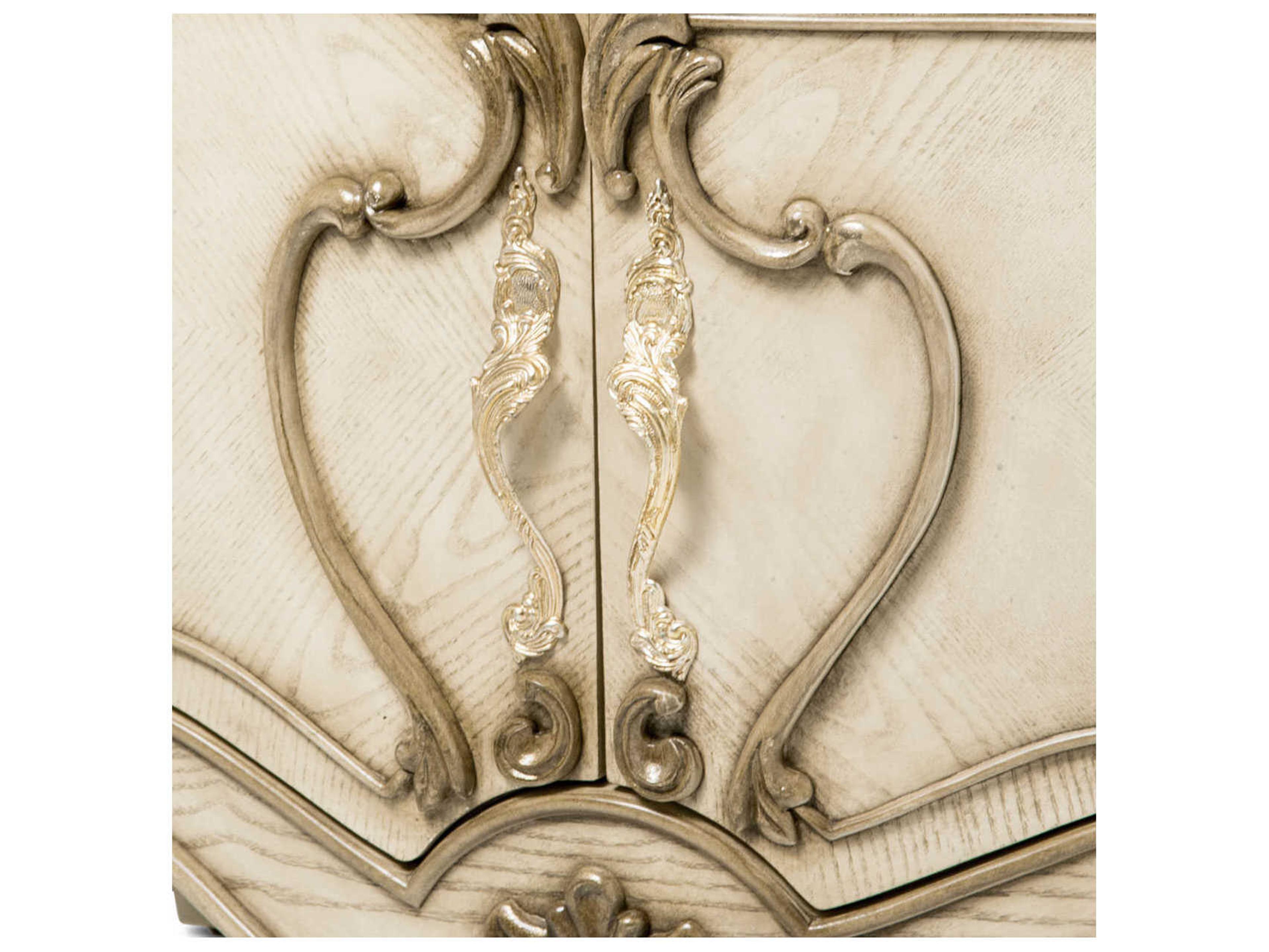 Luxecor Gilded 1-Drawer Beige Nightstand