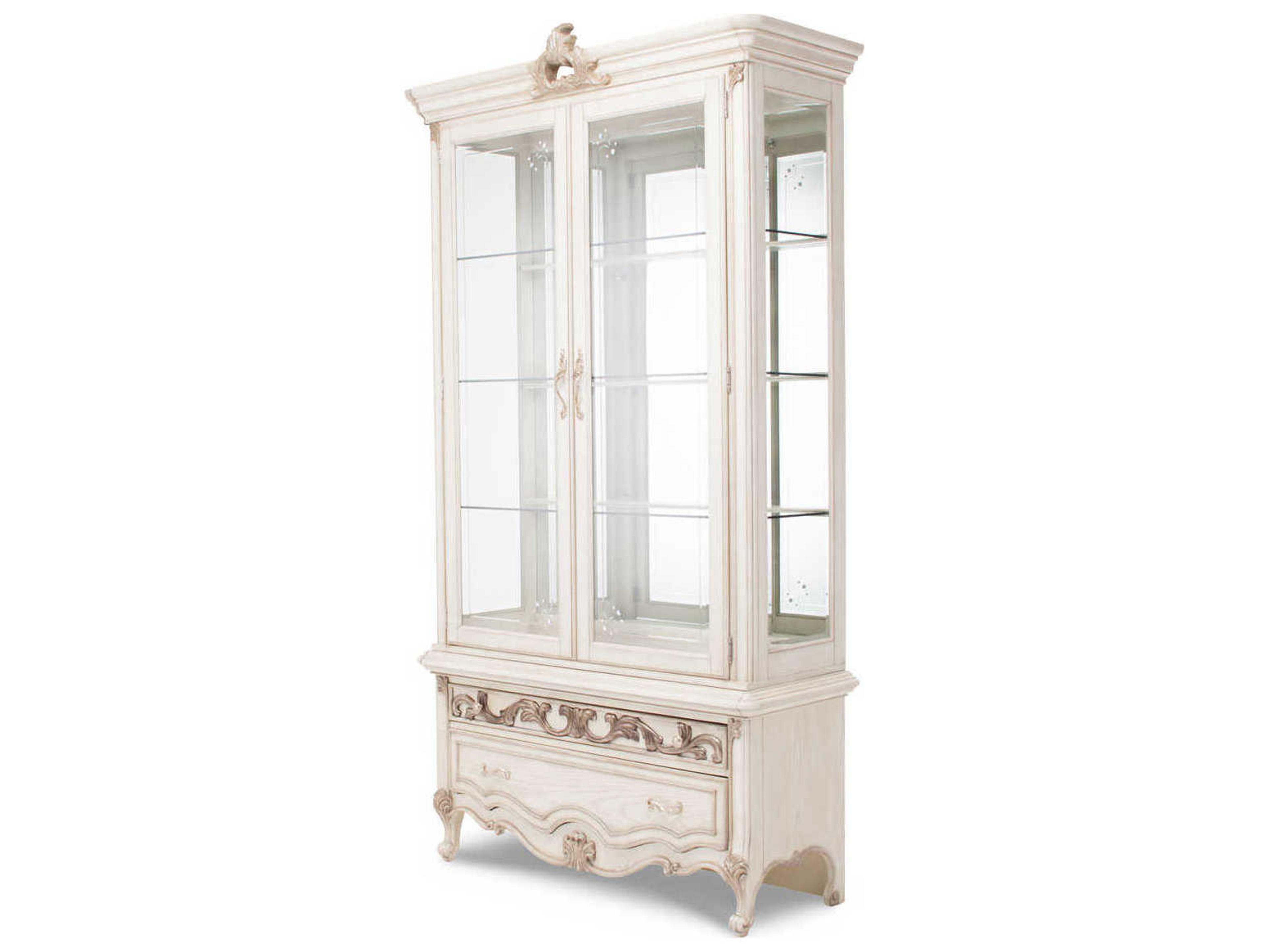 Platine De Royale Poplar Wood Champagne Display Cabinet