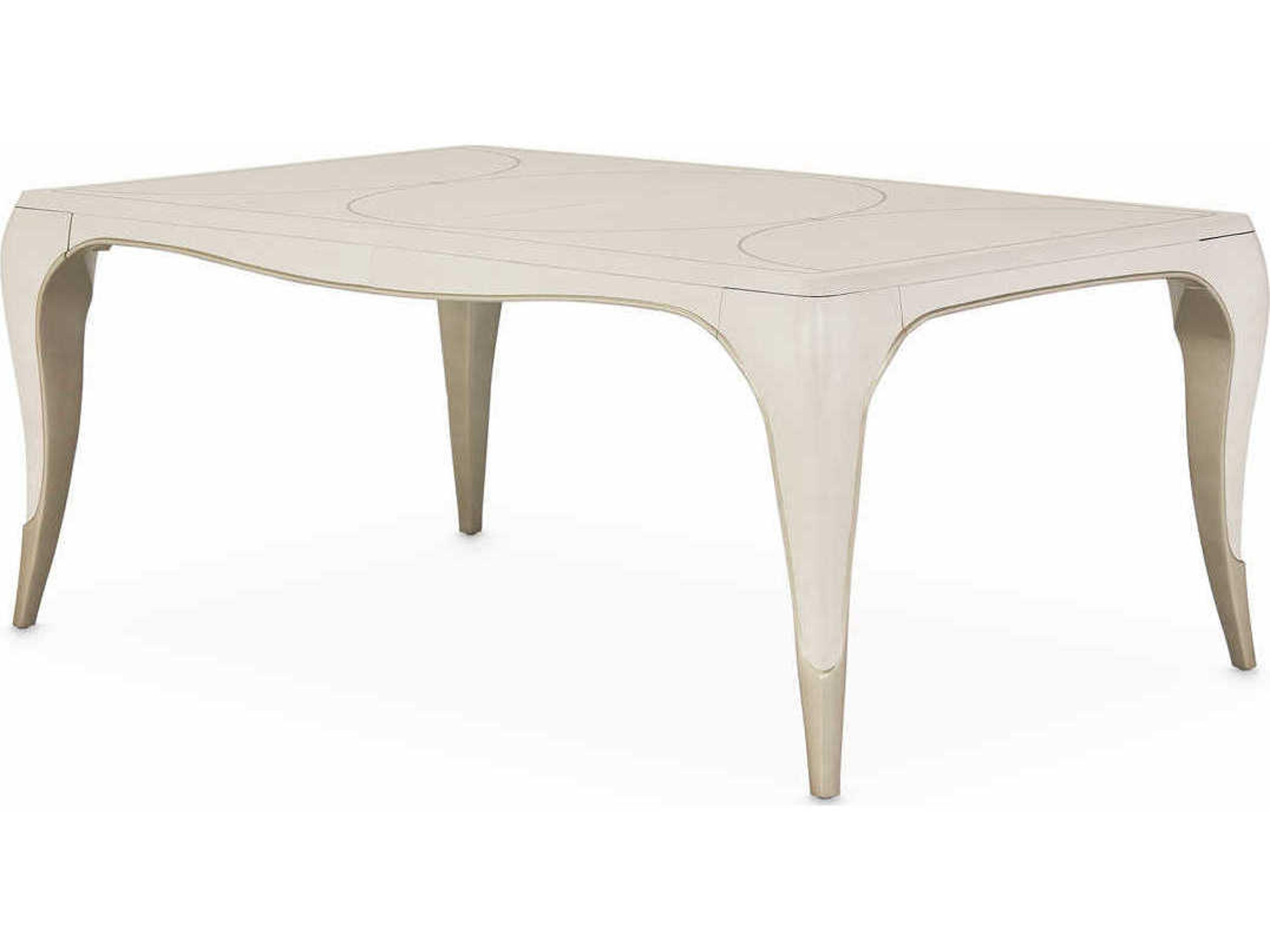 London Place Rectangle Extendable Dining Table Creamy Pearl Finish