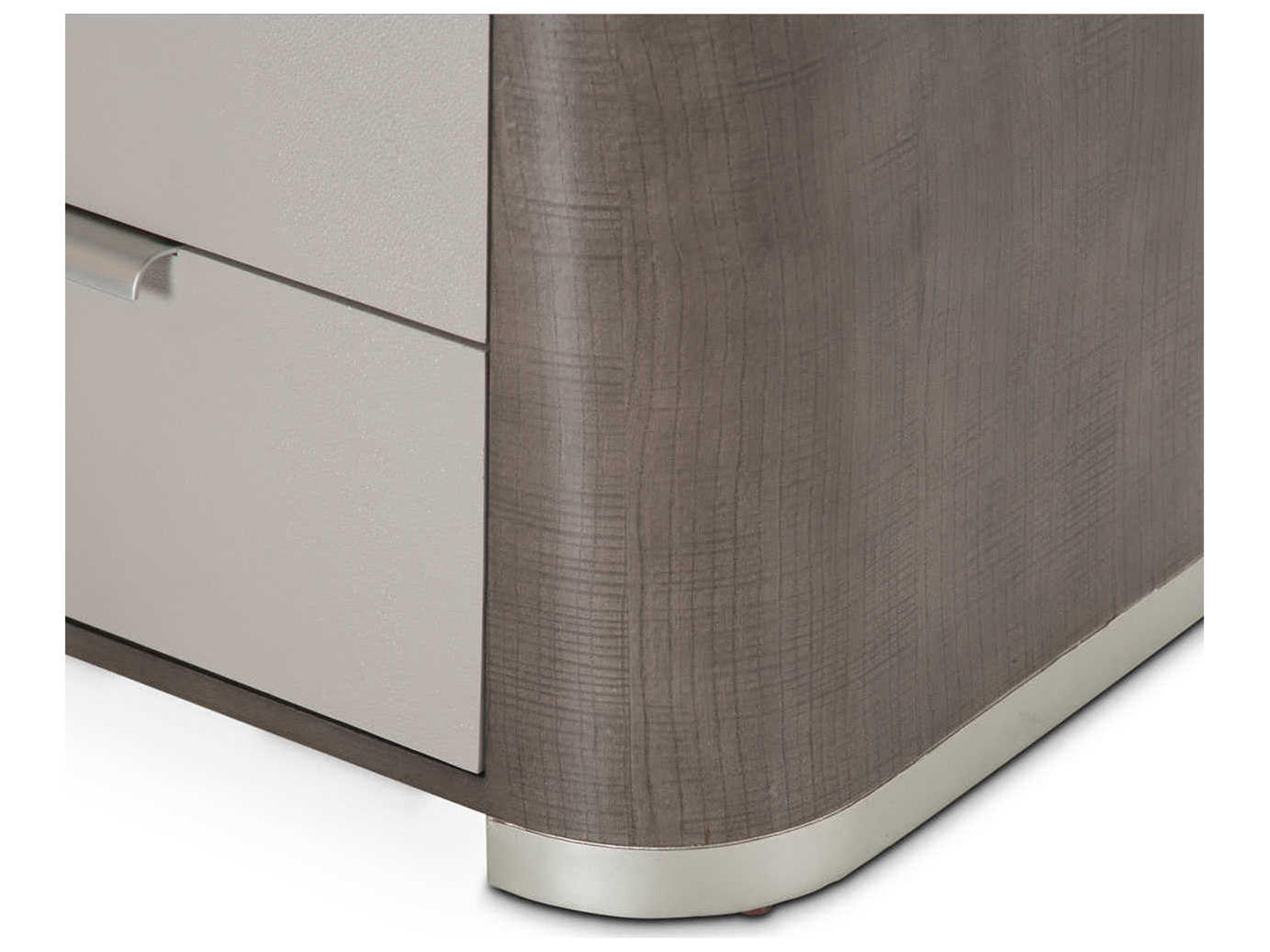 Luxecor Gilded 3-Drawers Gray Nightstand