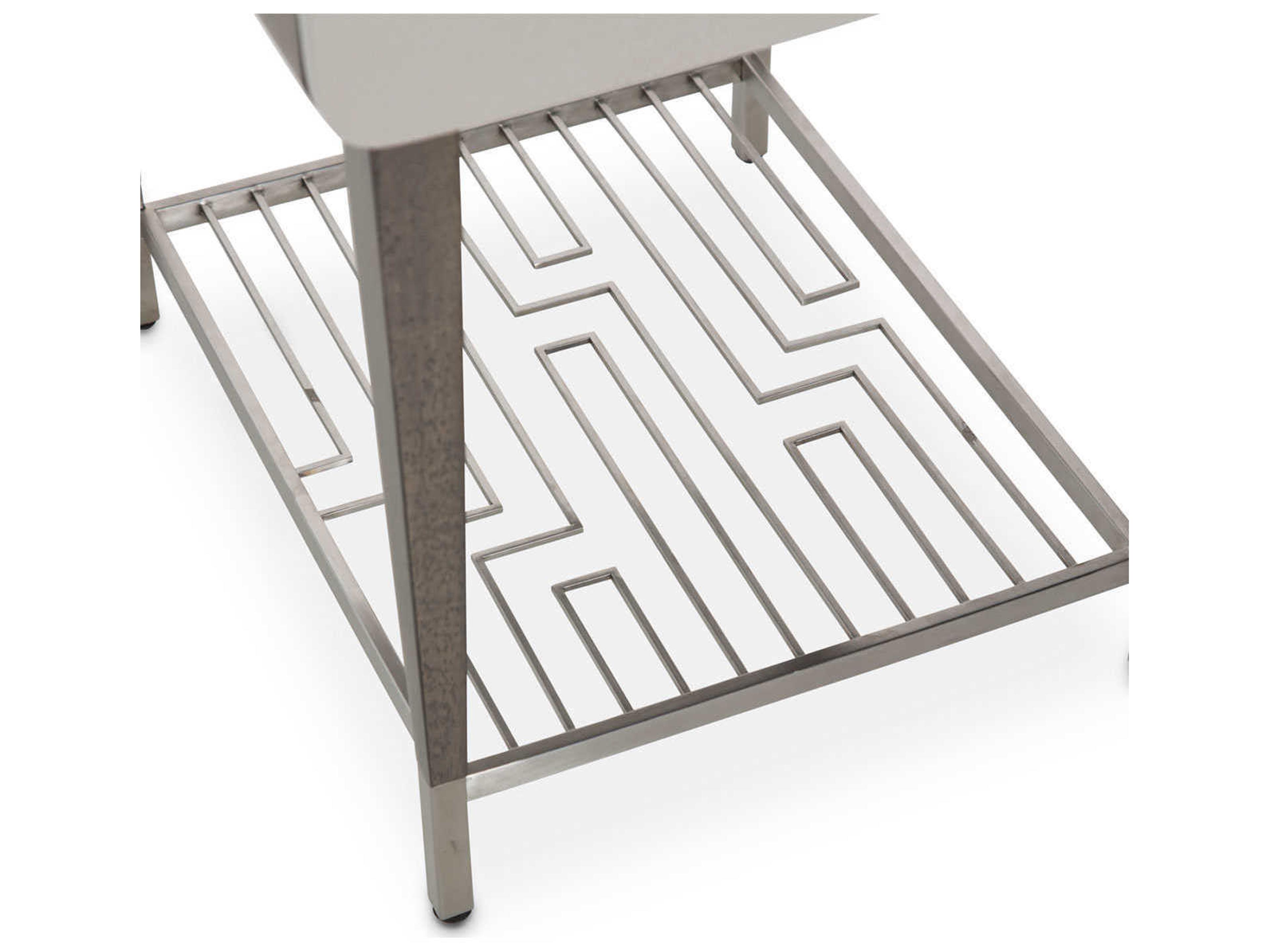 Luxecor Gilded Rectangular Wood Slate End Table