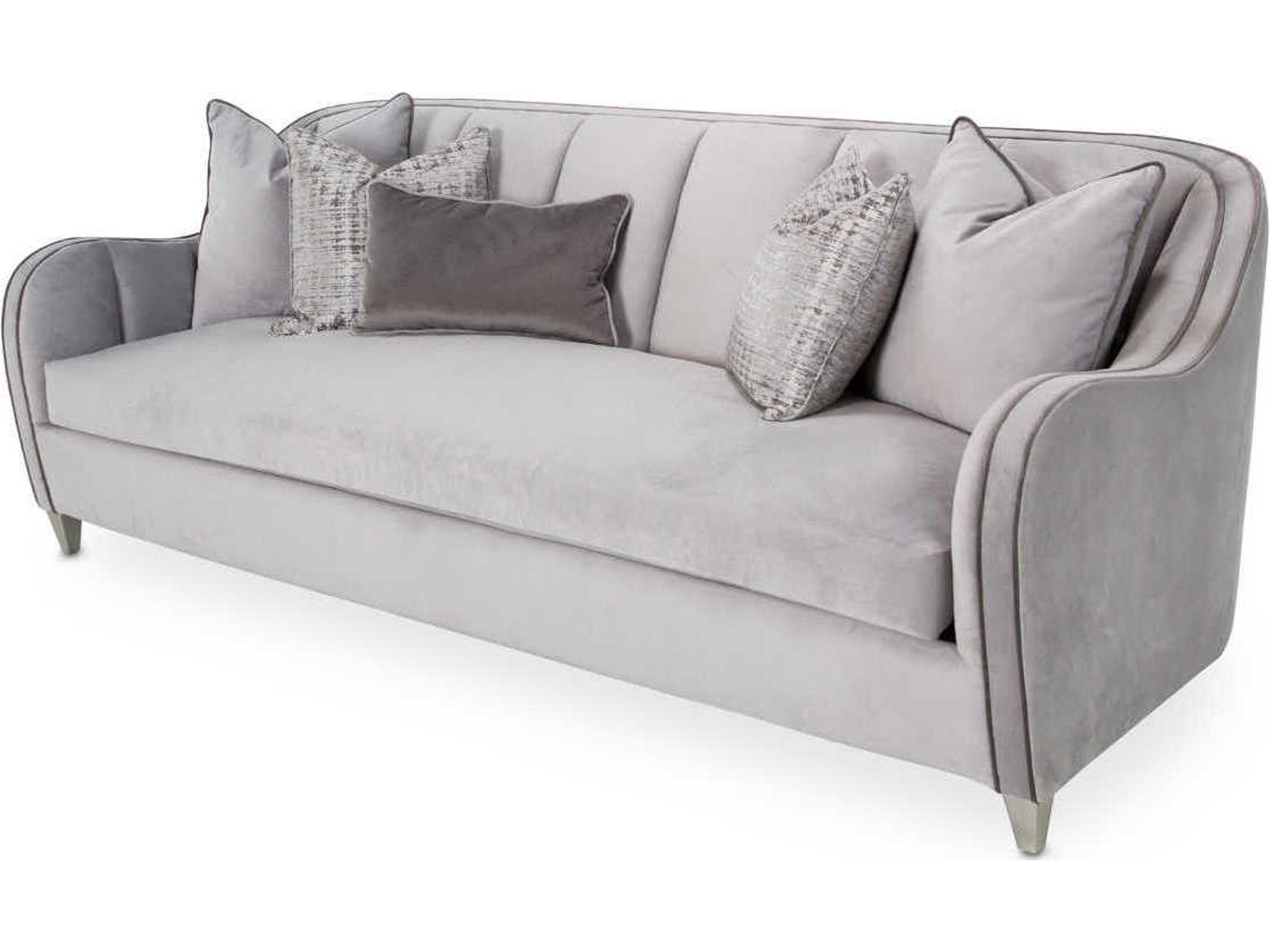 Roxbury Park 3-Seat Slate Gray Velvet Sofa with Channel Tufting