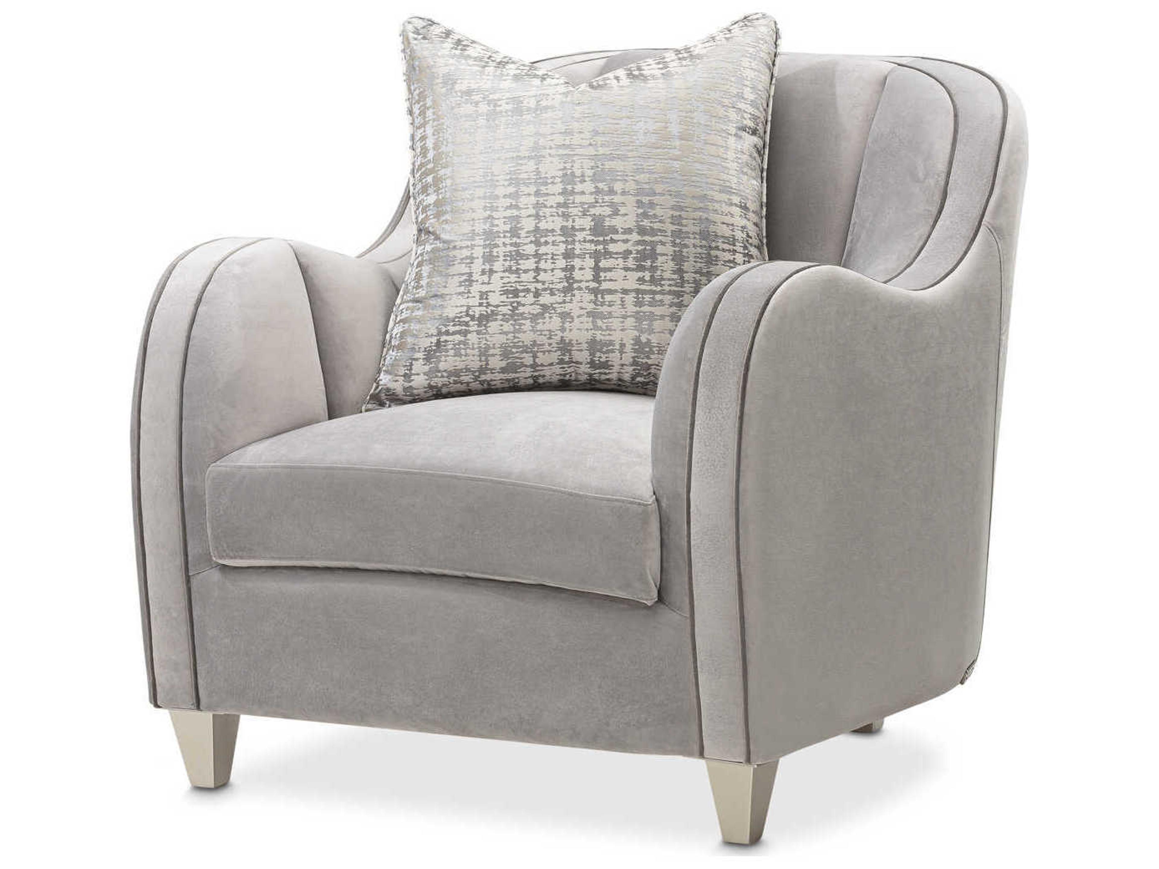 Roxbury Park Velvet Accent Chair in Steel Gray with Channel Tufting