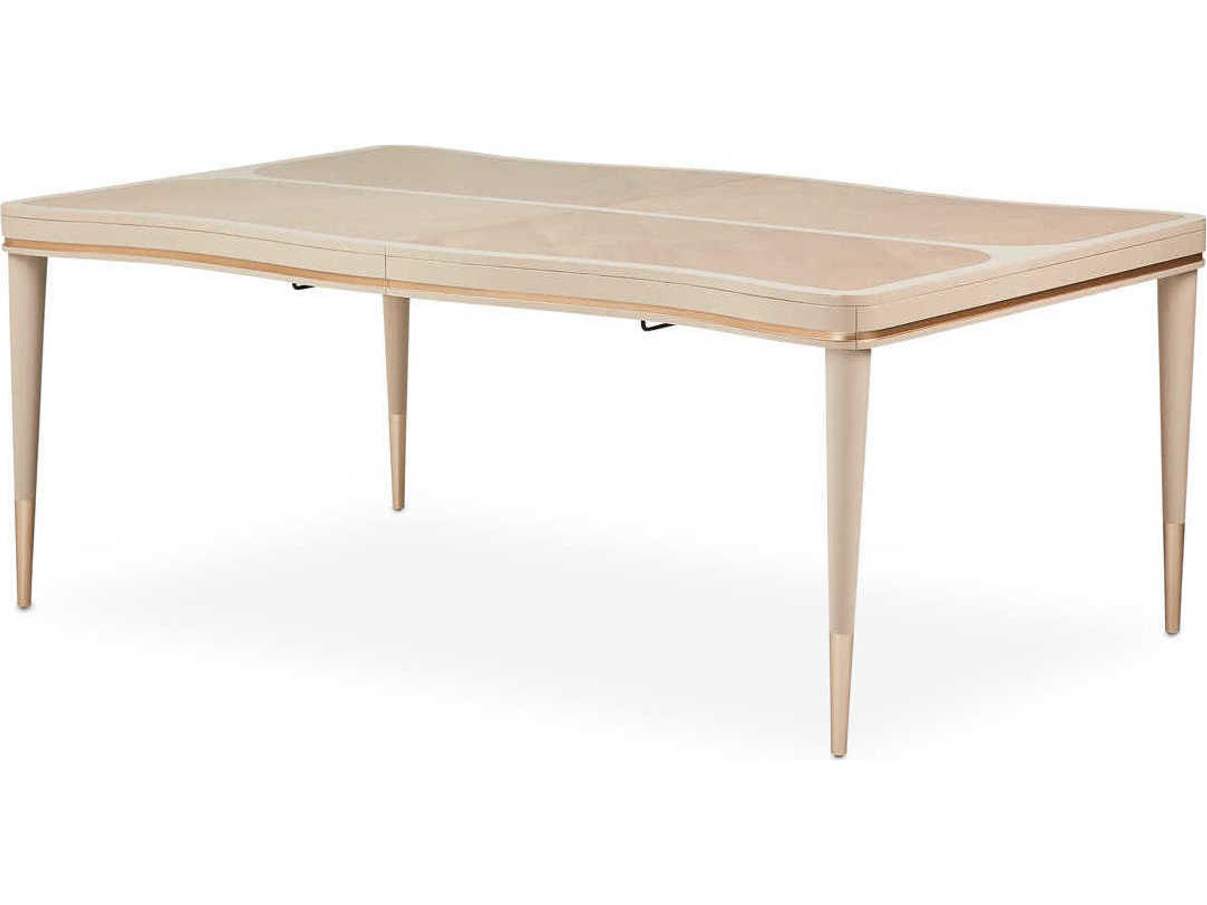 Malibu Crest Rectangle Dining Table in Blush with Chardonnay