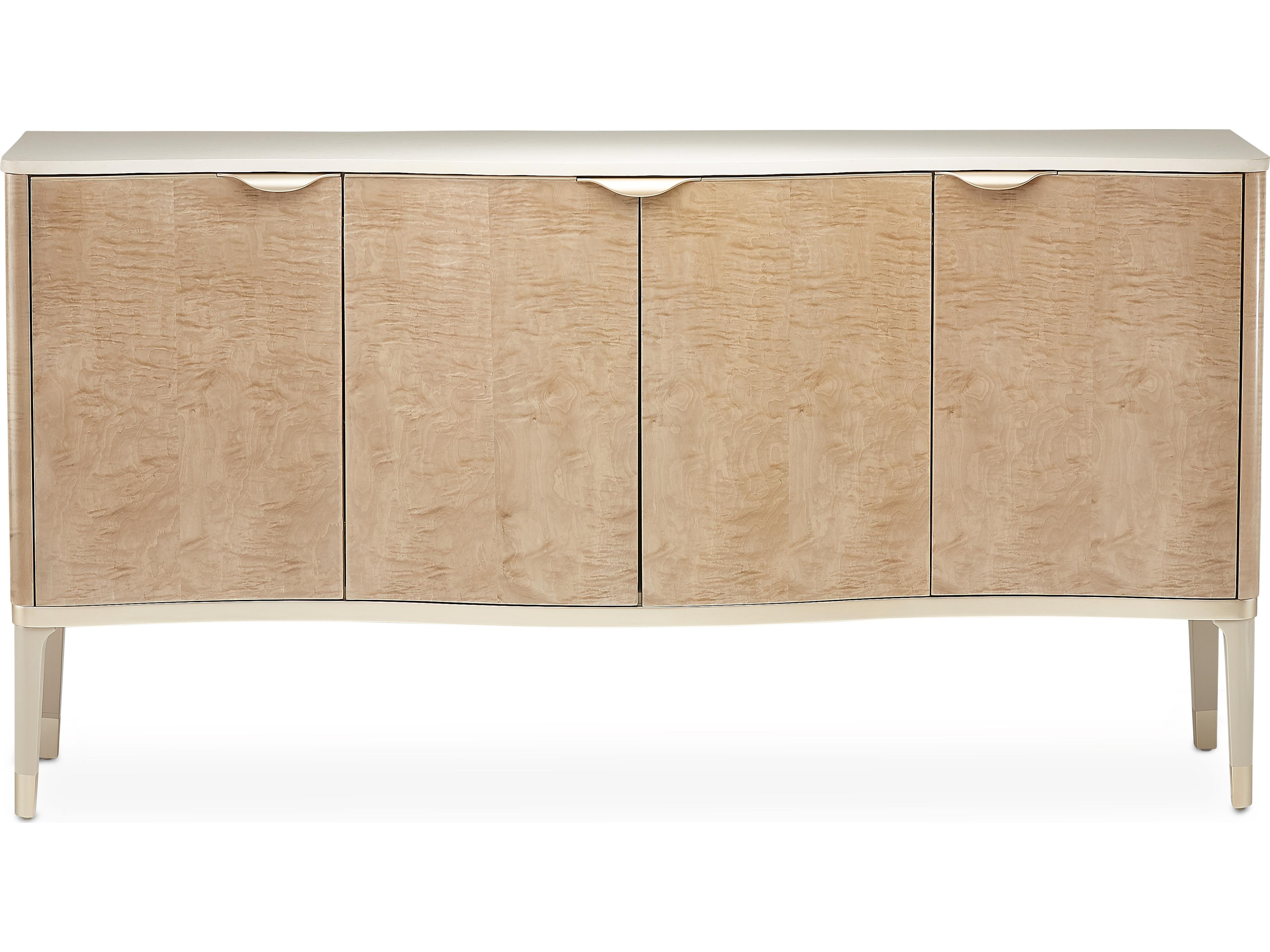 Gilded 74" Birch Wood Blush Sideboard