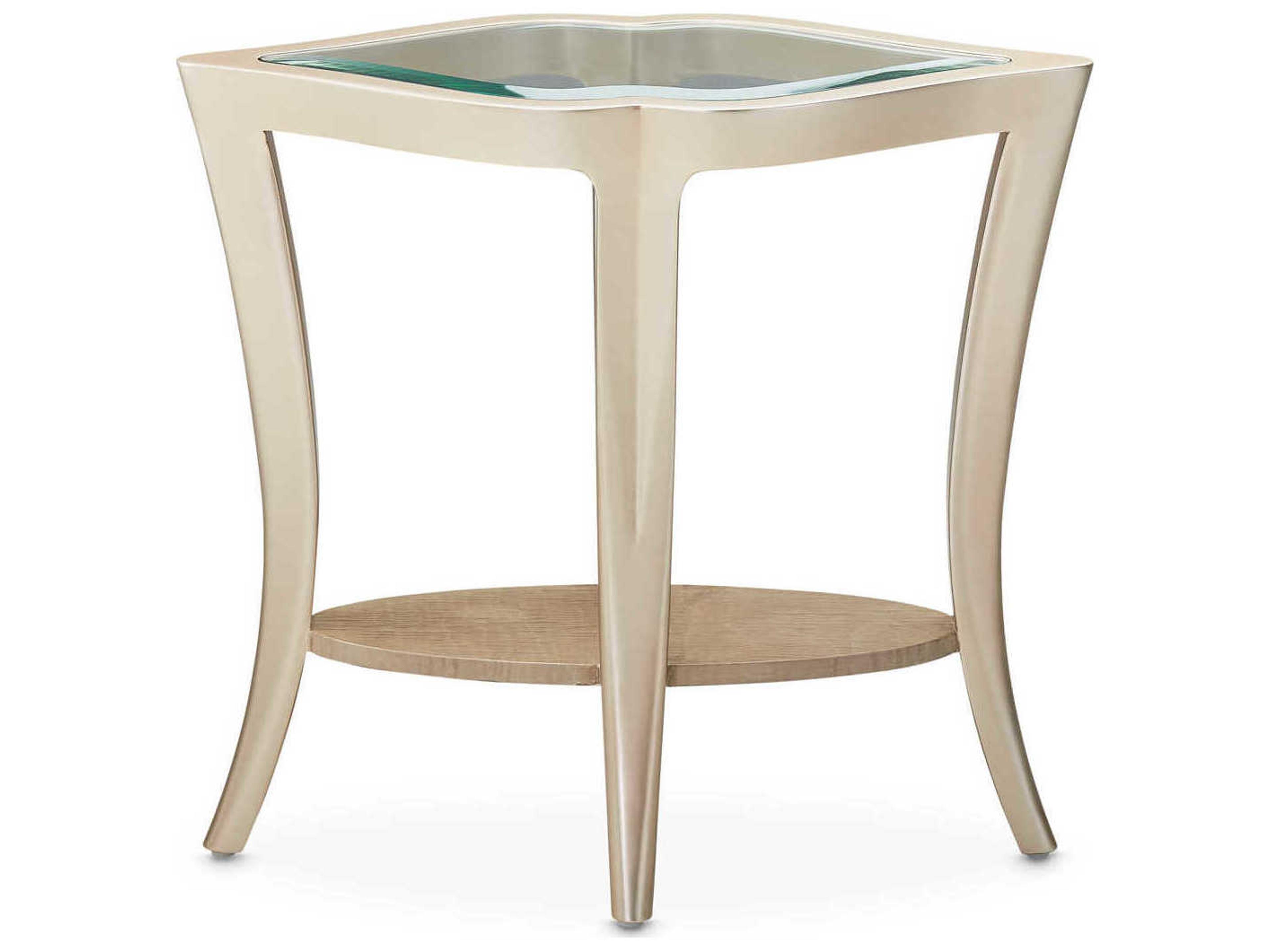 Luxecor Gilded Glass Chardonnay End Table