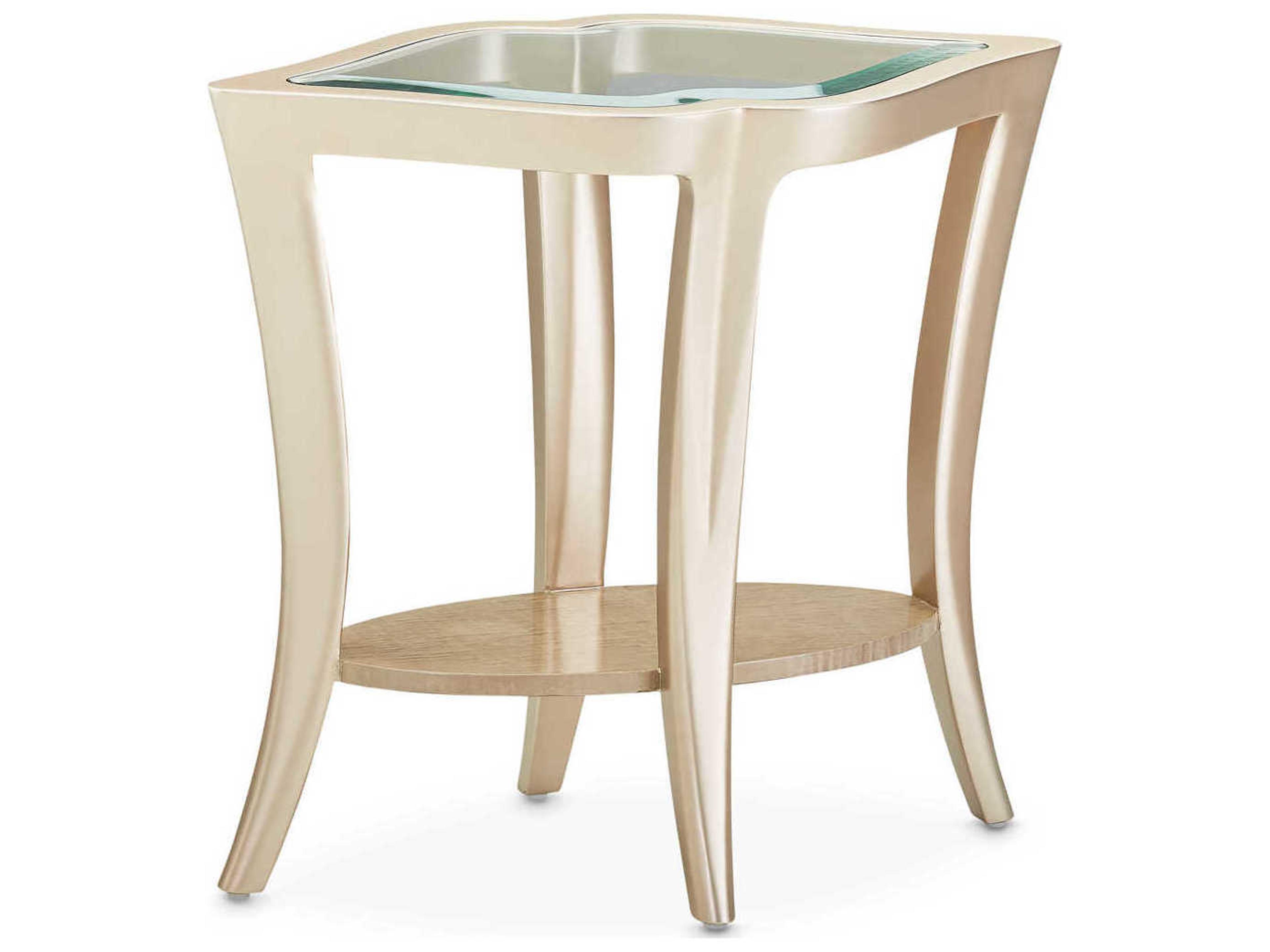 Luxecor Gilded Glass Chardonnay End Table