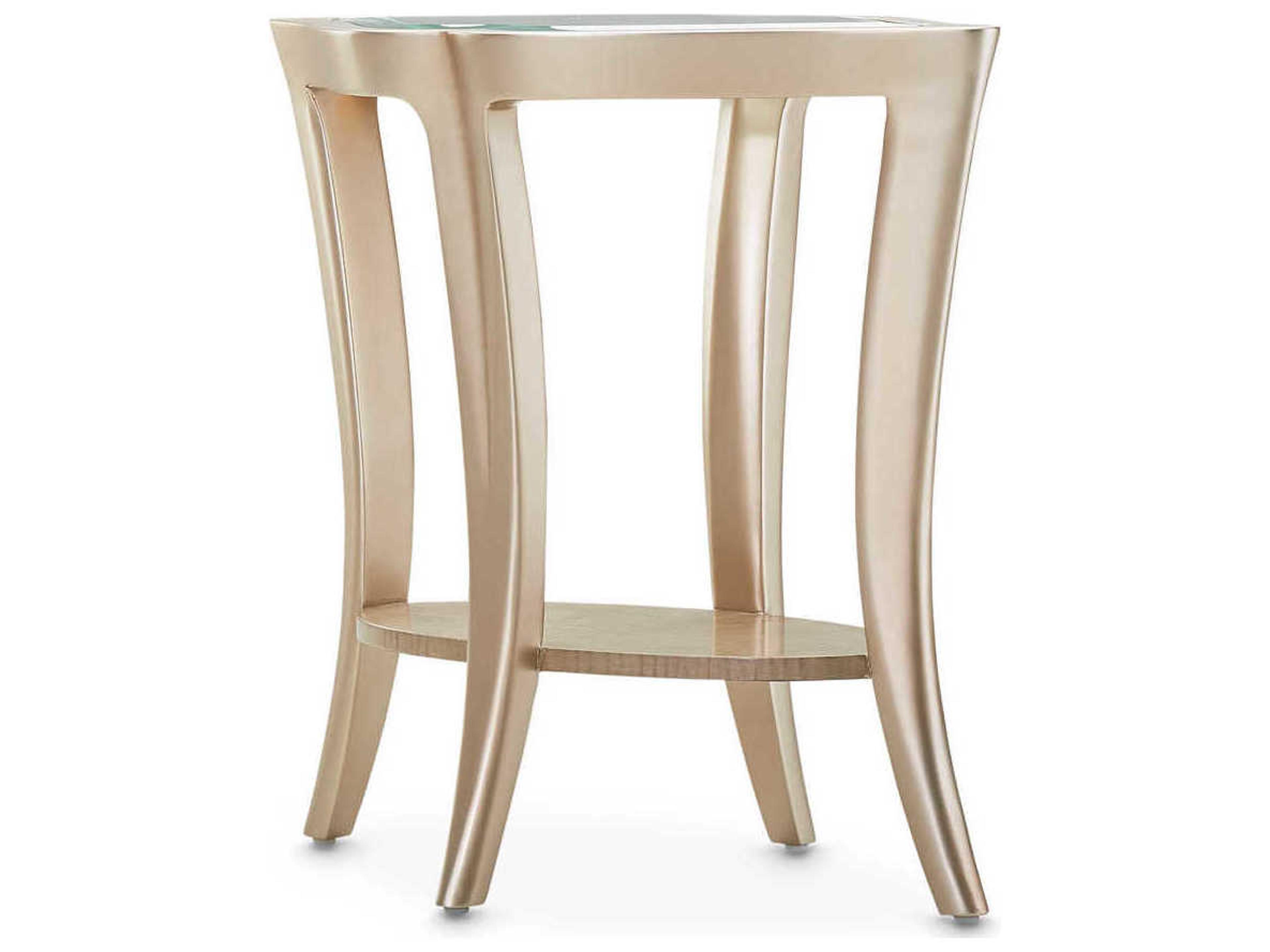 Luxecor Gilded Glass Chardonnay End Table