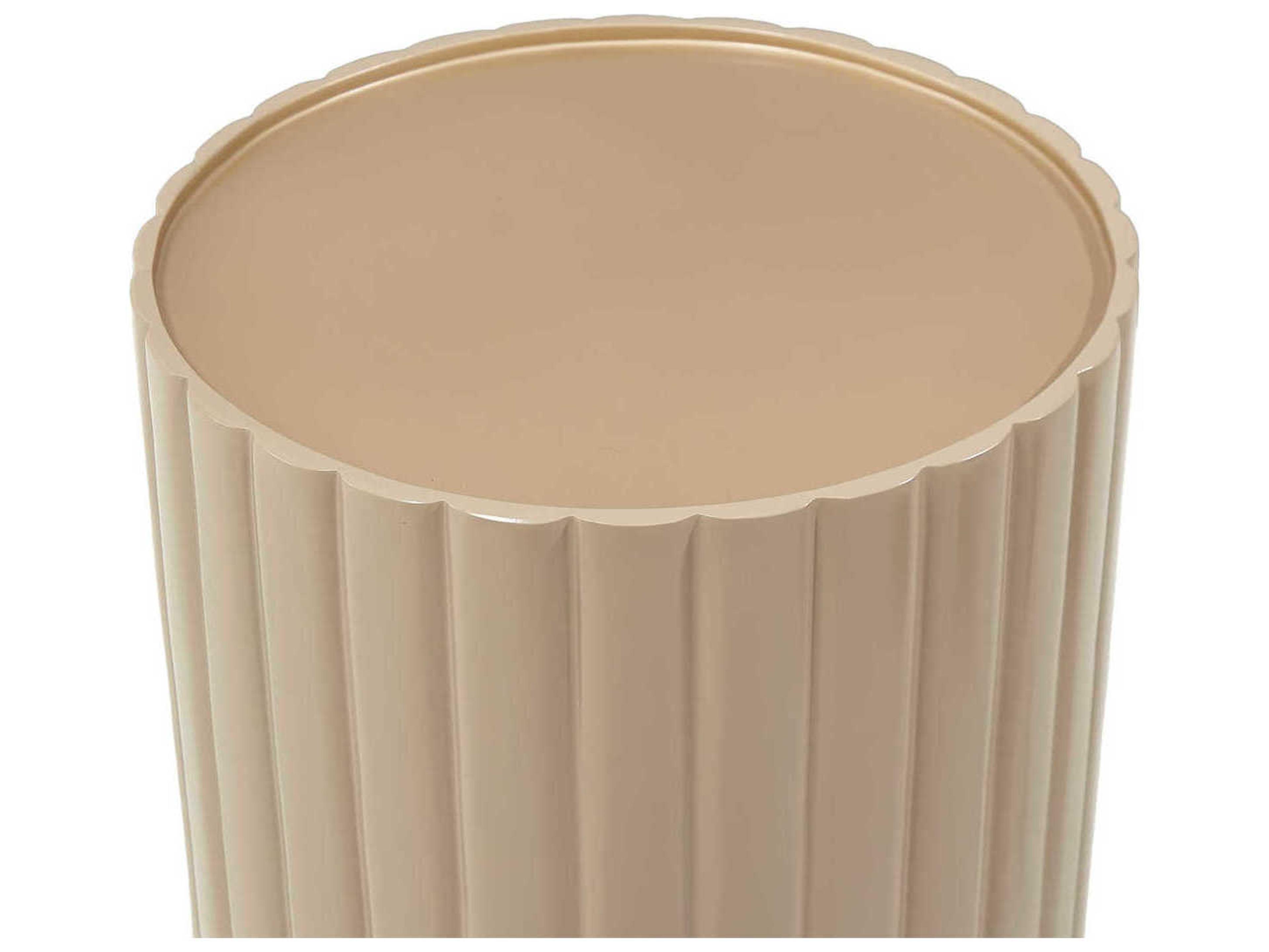 Luxecor Gilded Round Wood Chardonnay End Table