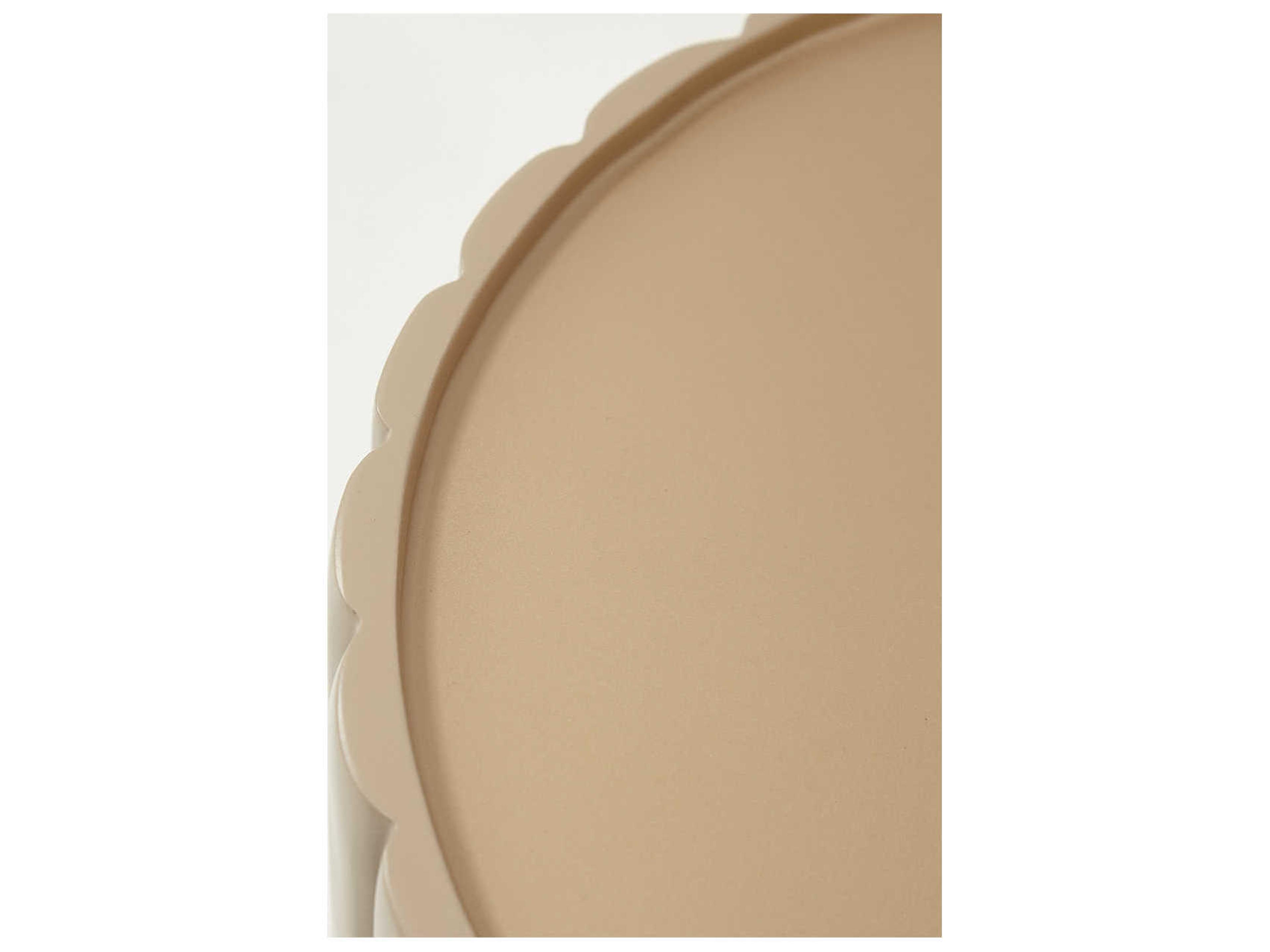 Luxecor Gilded Round Wood Chardonnay End Table