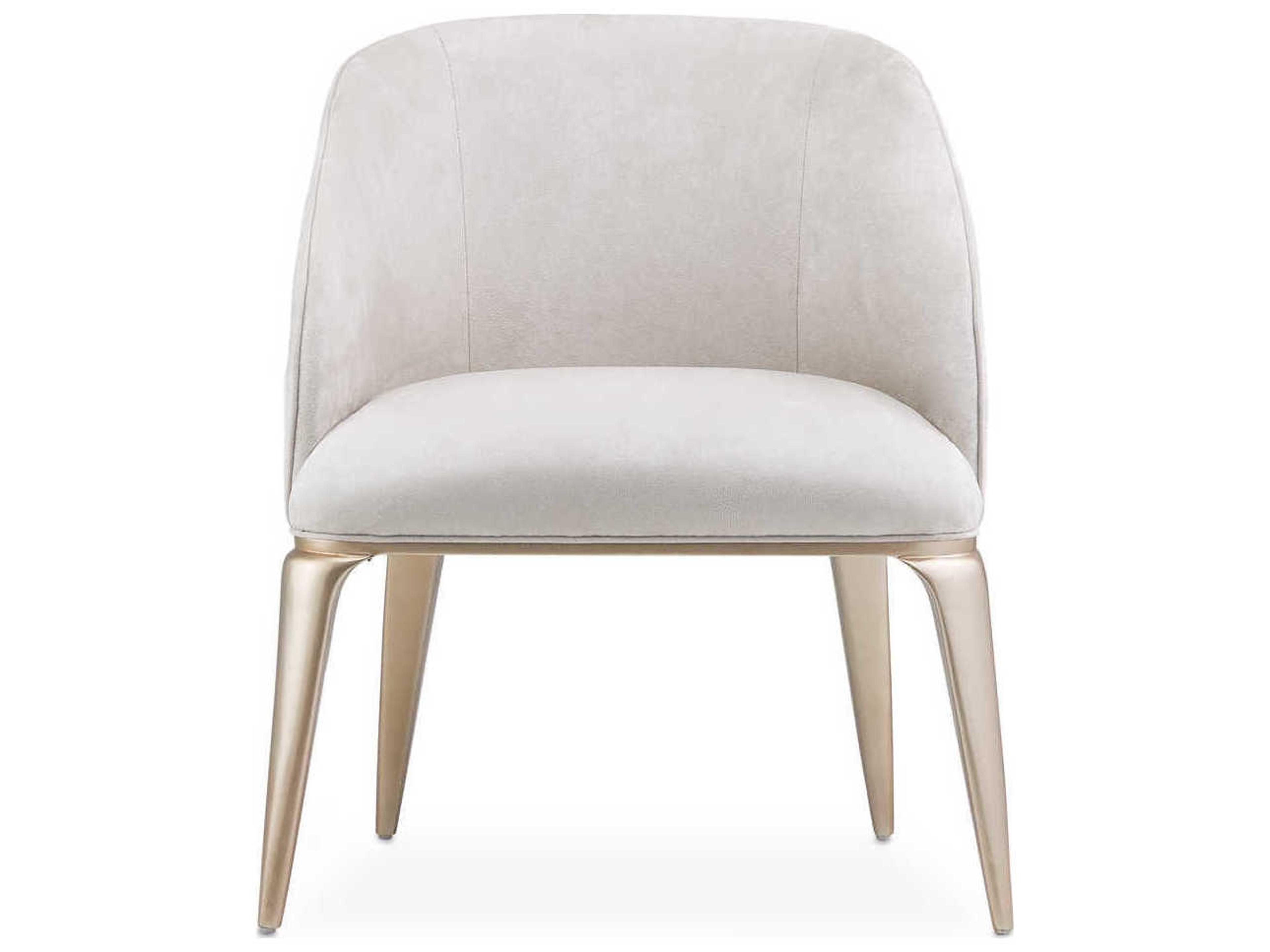 Luxecor Gilded White Suede Accent Chair