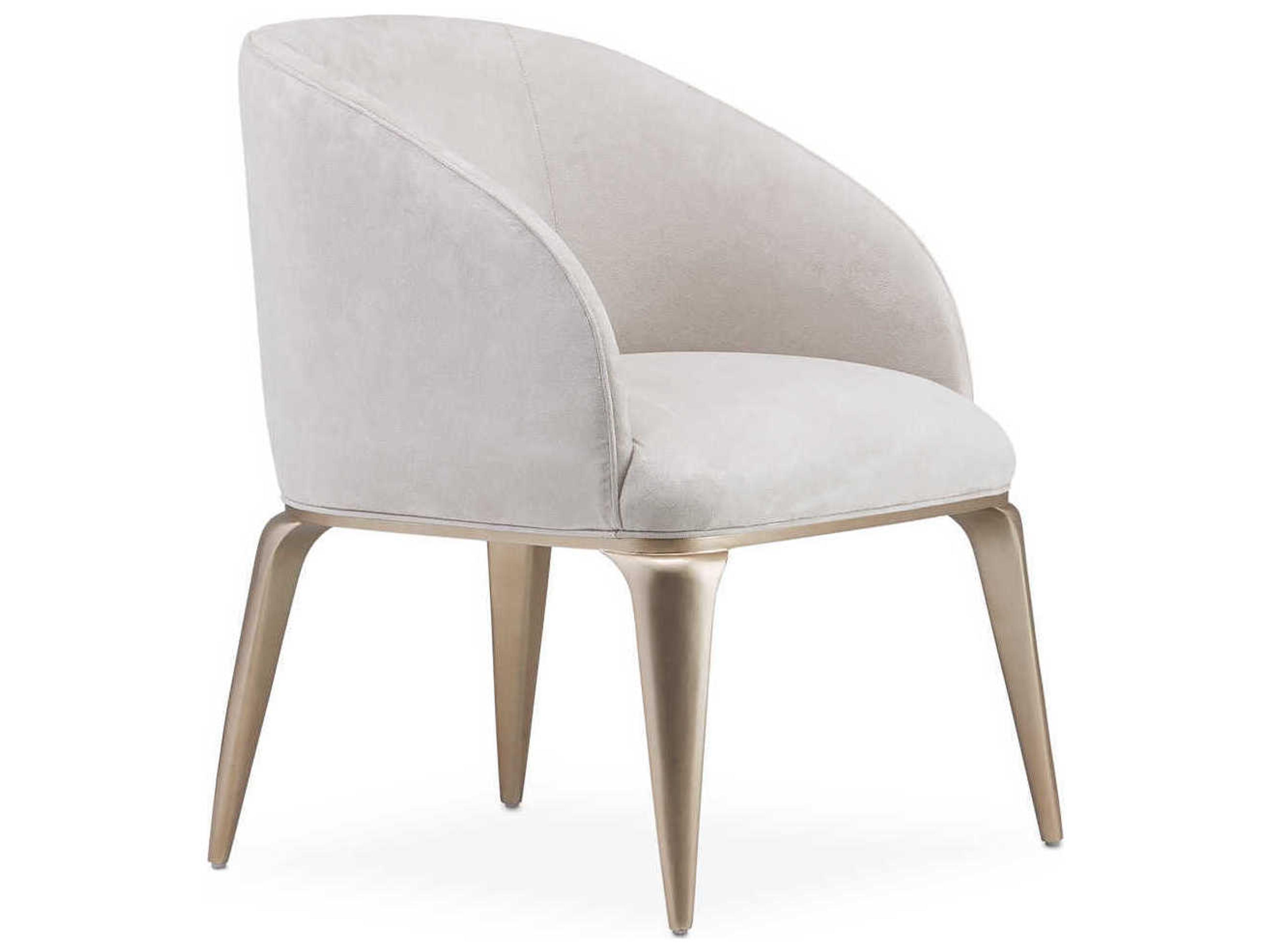 Luxecor Gilded White Suede Accent Chair