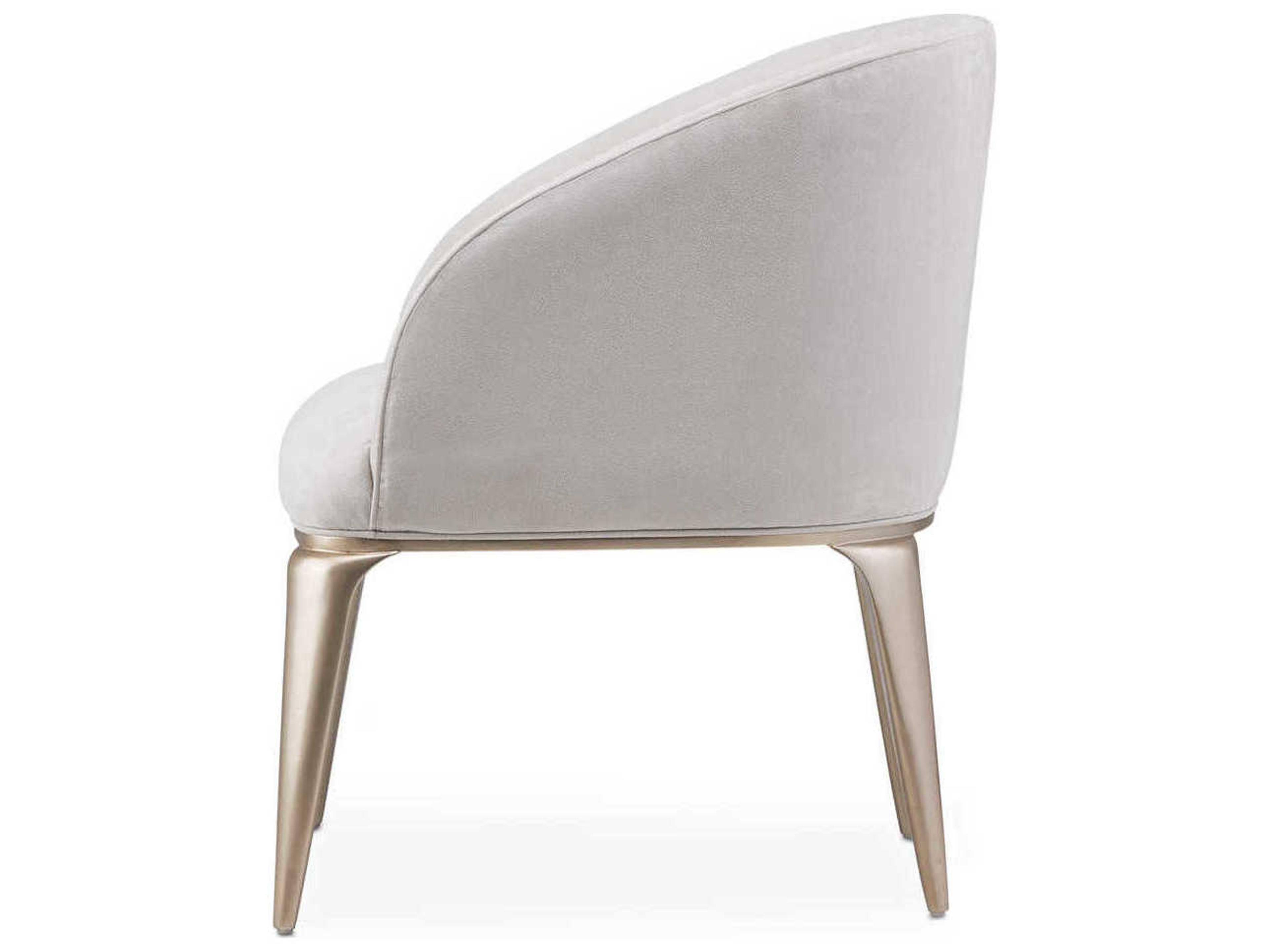 Luxecor Gilded White Suede Accent Chair