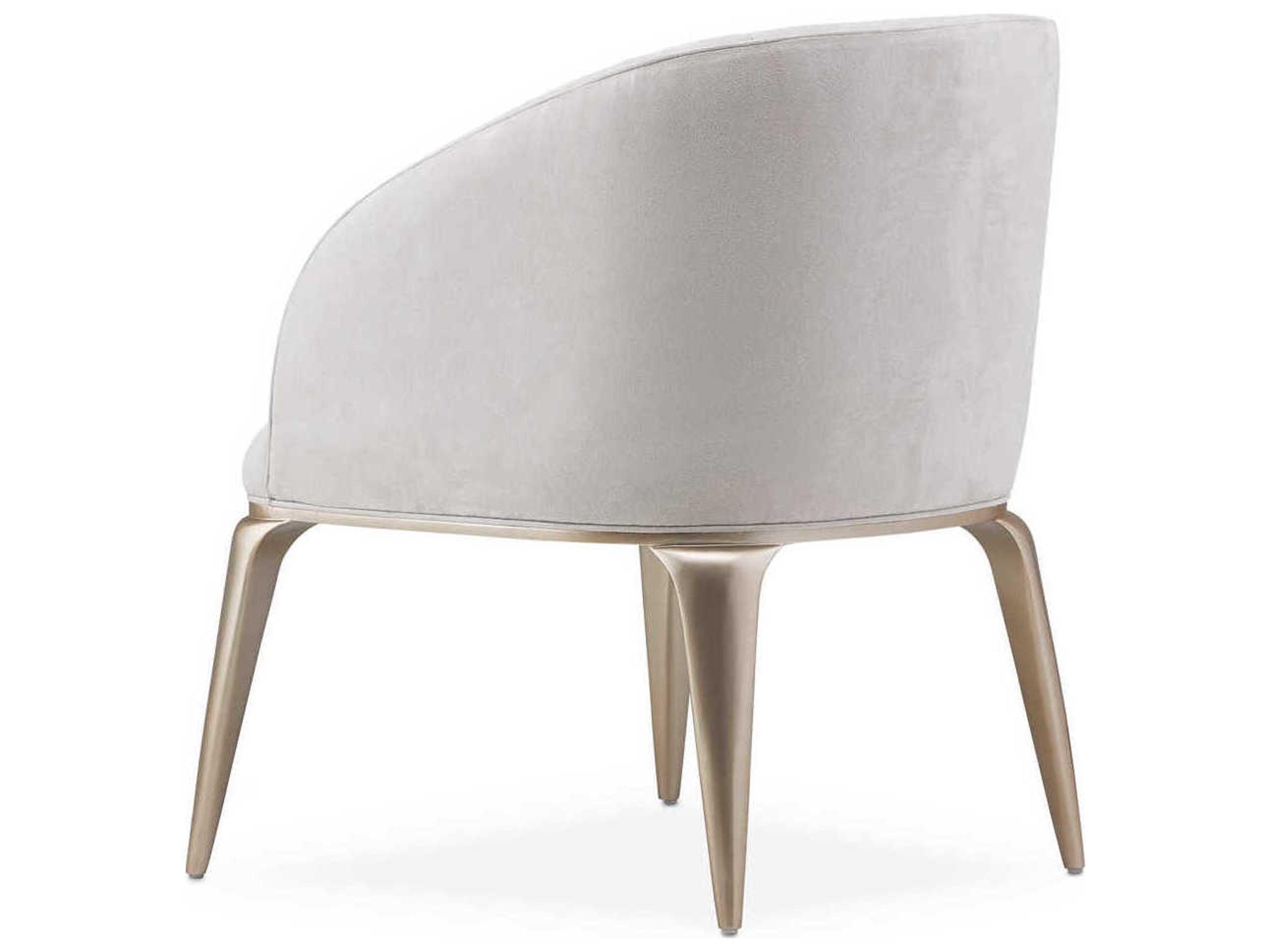 Luxecor Gilded White Suede Accent Chair
