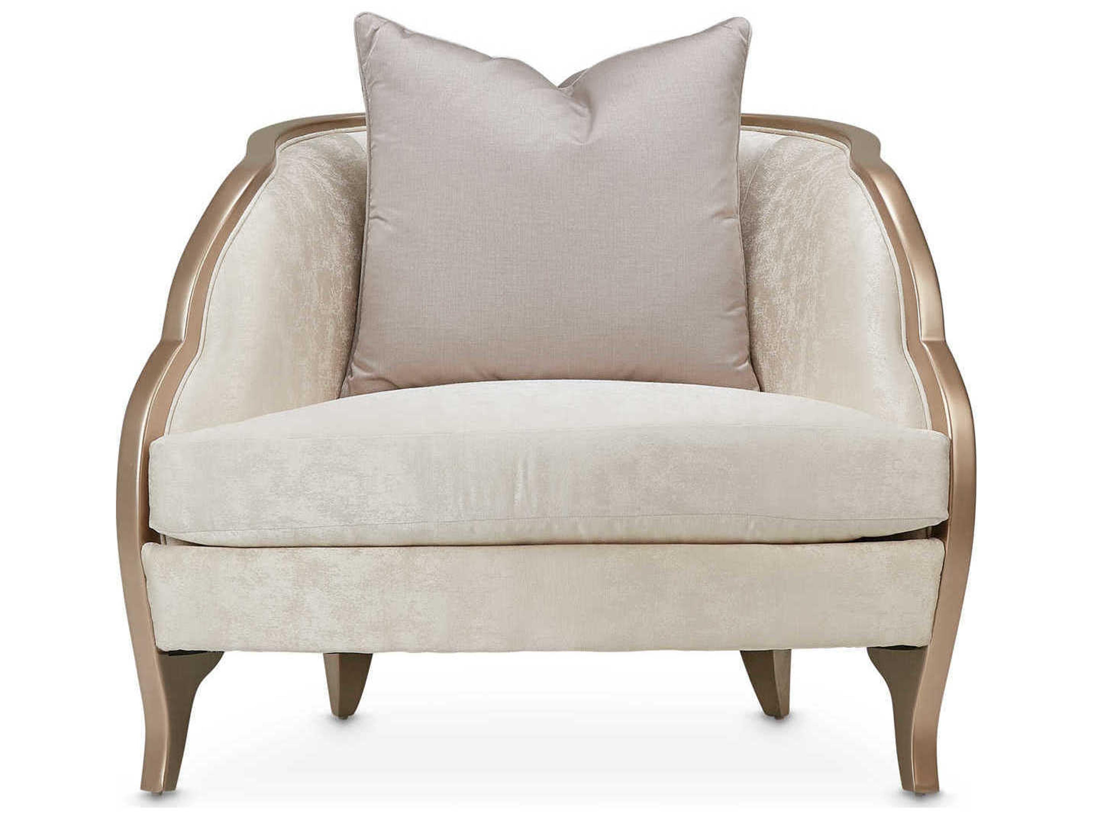 Luxecor Gilded White Fabric Accent Chair