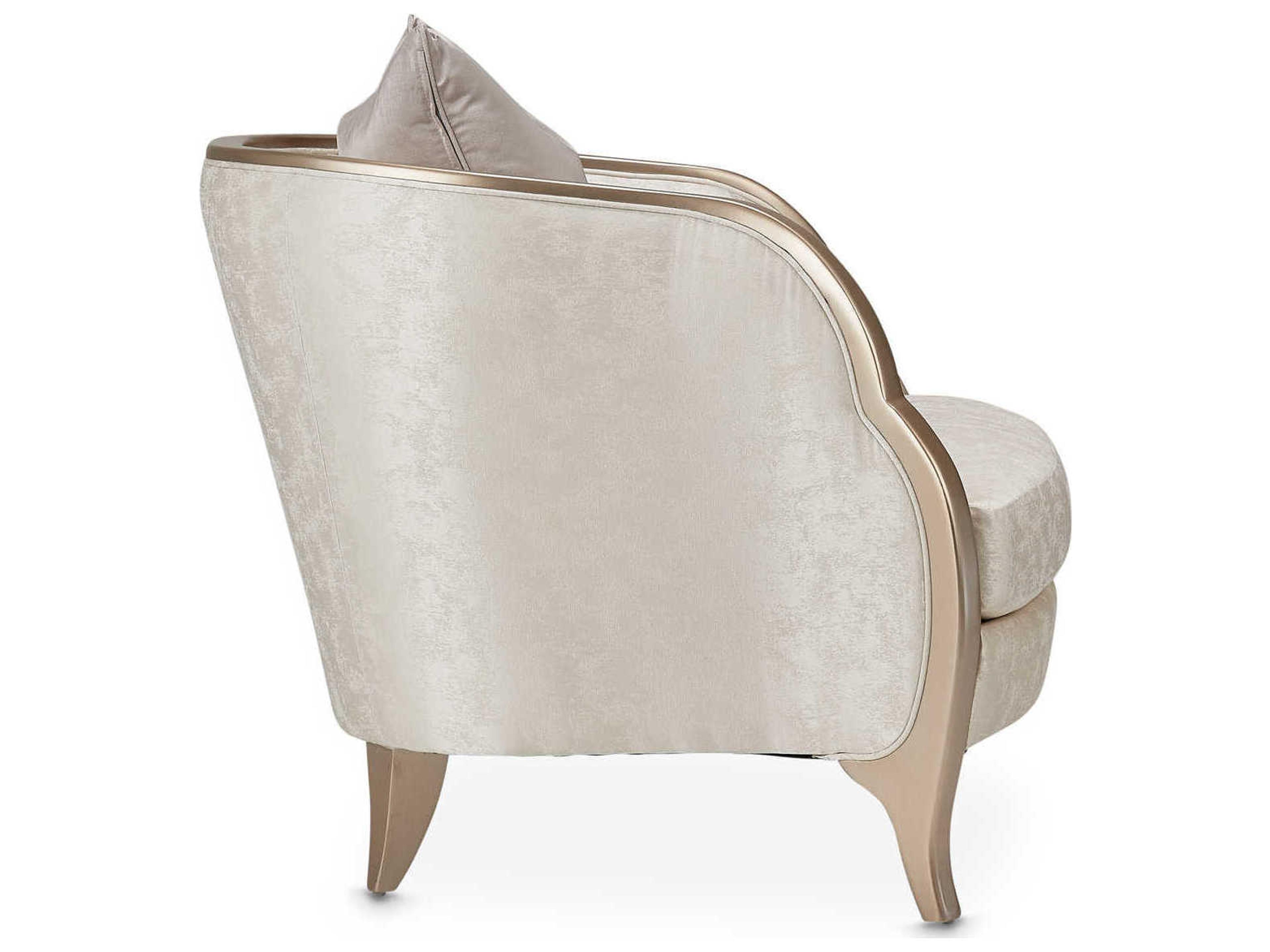 Luxecor Gilded White Fabric Accent Chair