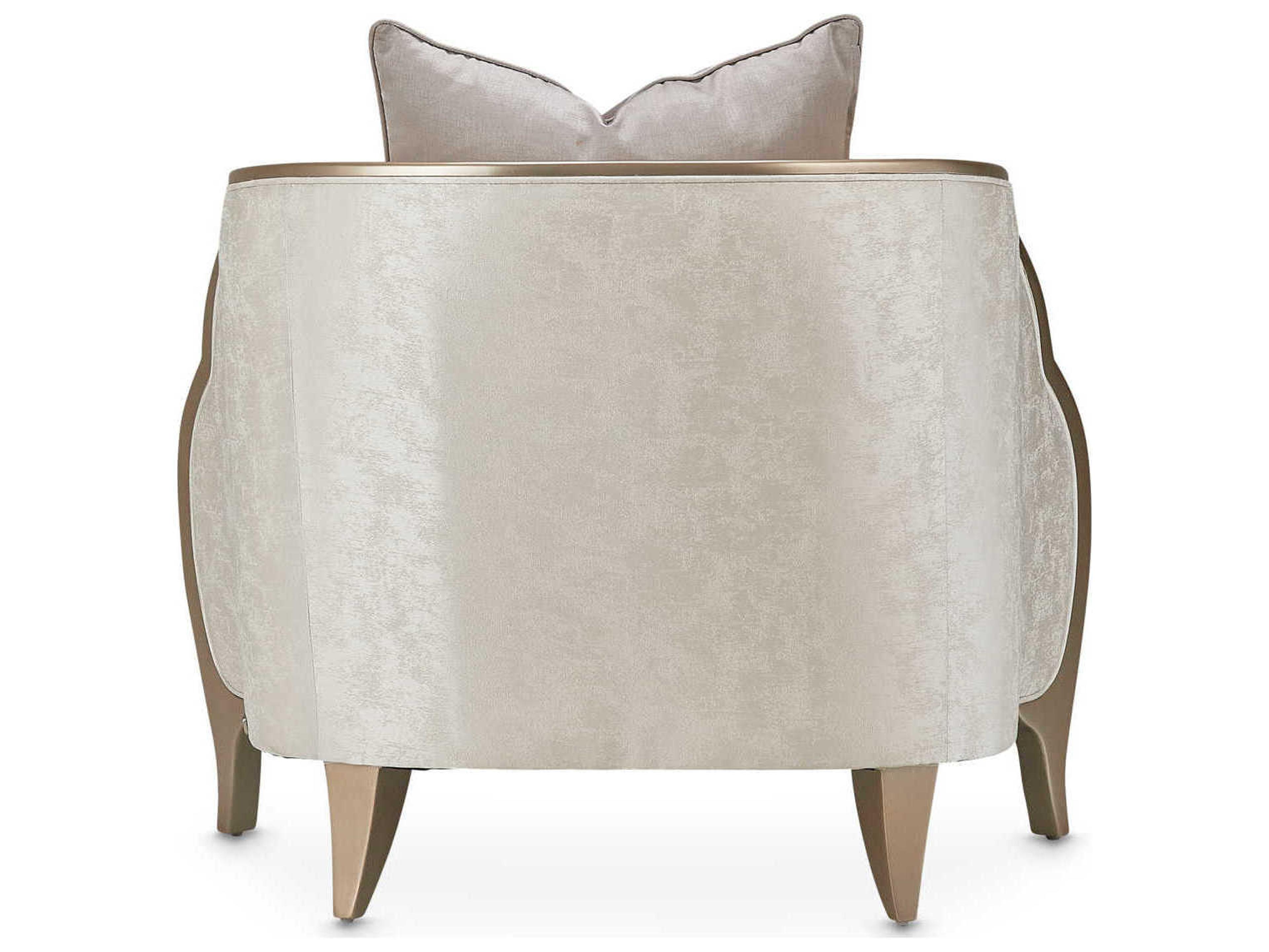 Luxecor Gilded White Fabric Accent Chair