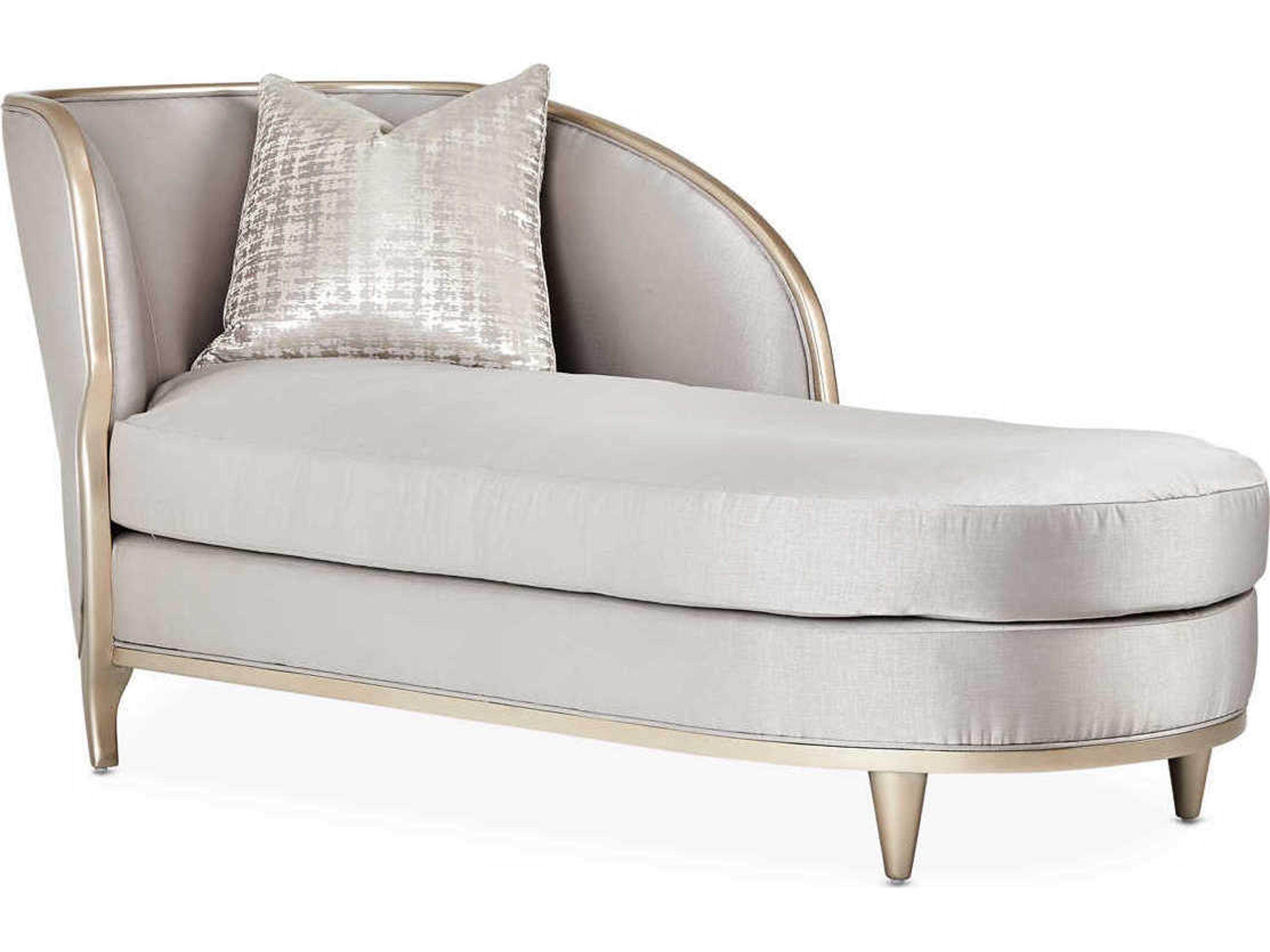Gilded Truffle Gray Upholstered Chaise
