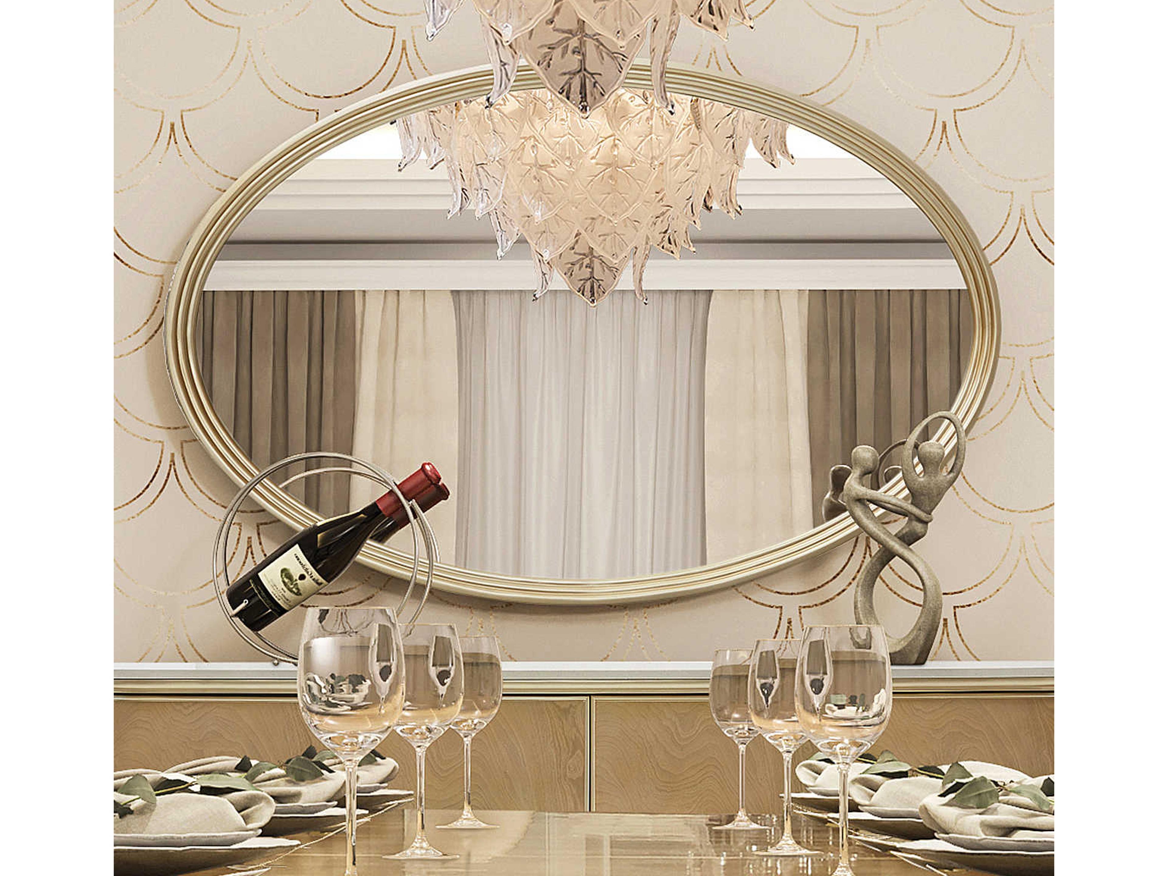 Luxecor Gilded Chardonnay Oval Wall Mirror